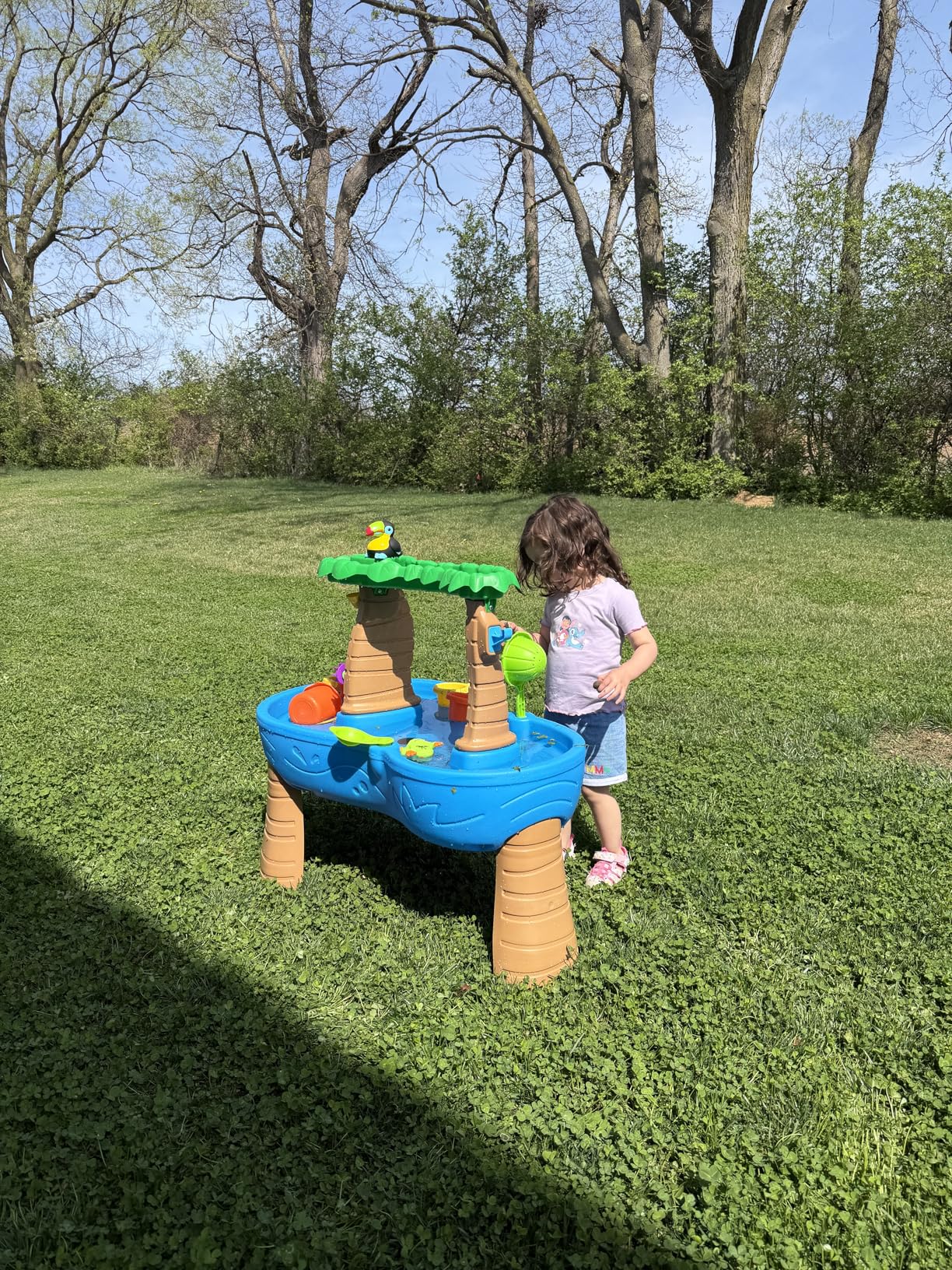 Step2 Tropical Rainforest Kids Water Tables, Outdoor Toddler Activity Table, Ages 1.5+ Years Old, 13 Piece Water Toy Accessories, Blue & Green customer photo 1