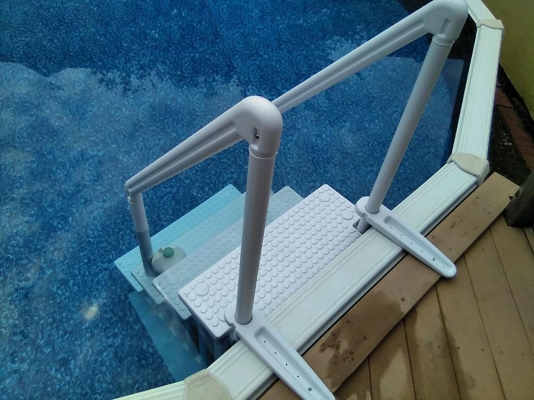 Aqua Select Anti-Slip In-Pool Steps for Above Ground Swimming Pools, Mounts to Decks 48