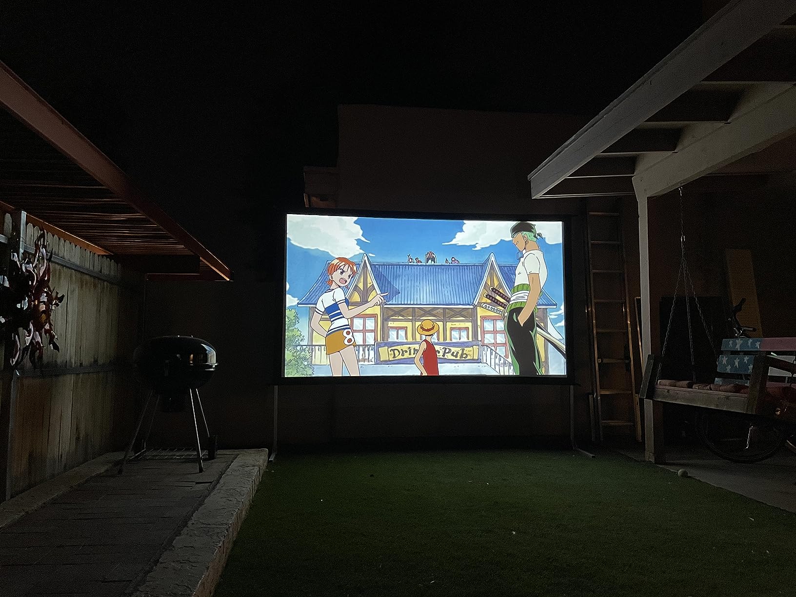 Projector Screen 120 inch,Outdoor Projector Screen with 3-Layers PVC customer photo 1