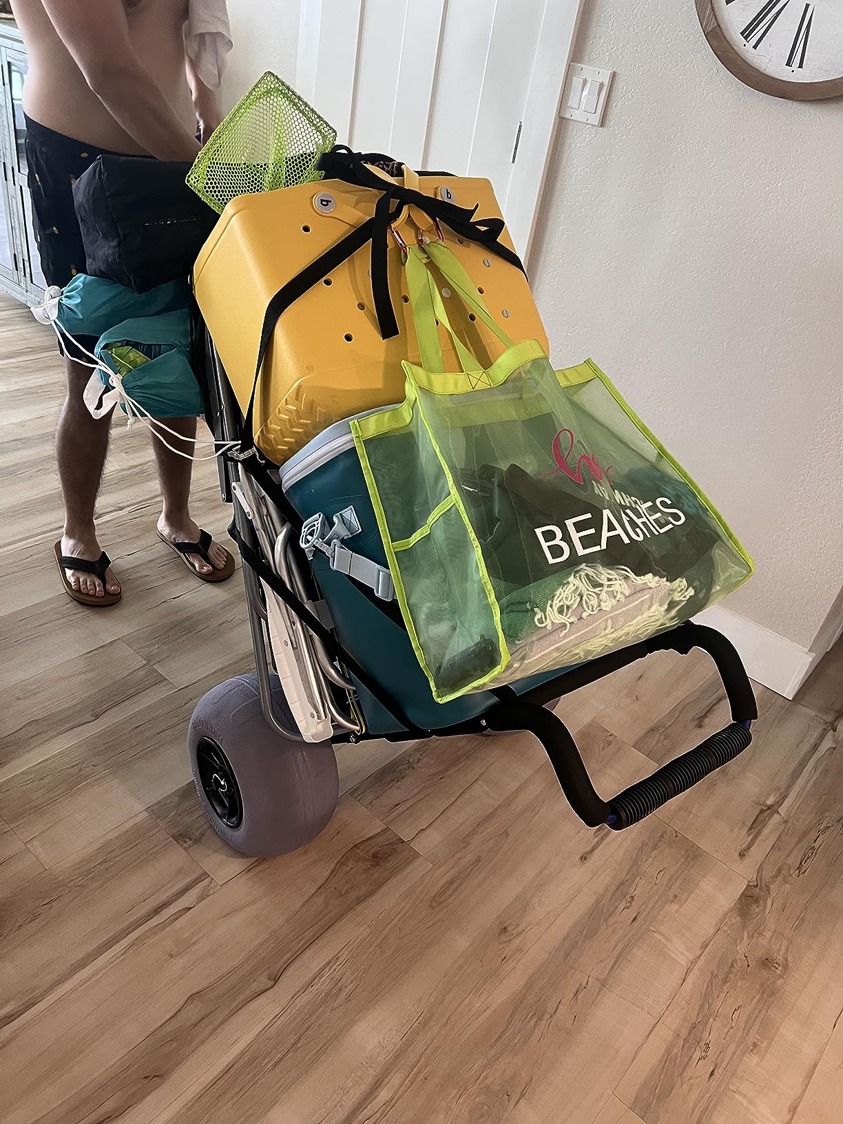 My Beach Cart The Original Patented NO Rust Aluminum Foldable Beach Cart 13 INCH Big Wheels Balloon Tires for Sand Heavy Duty. Often Imitated, Never Duplicated. customer photo 1