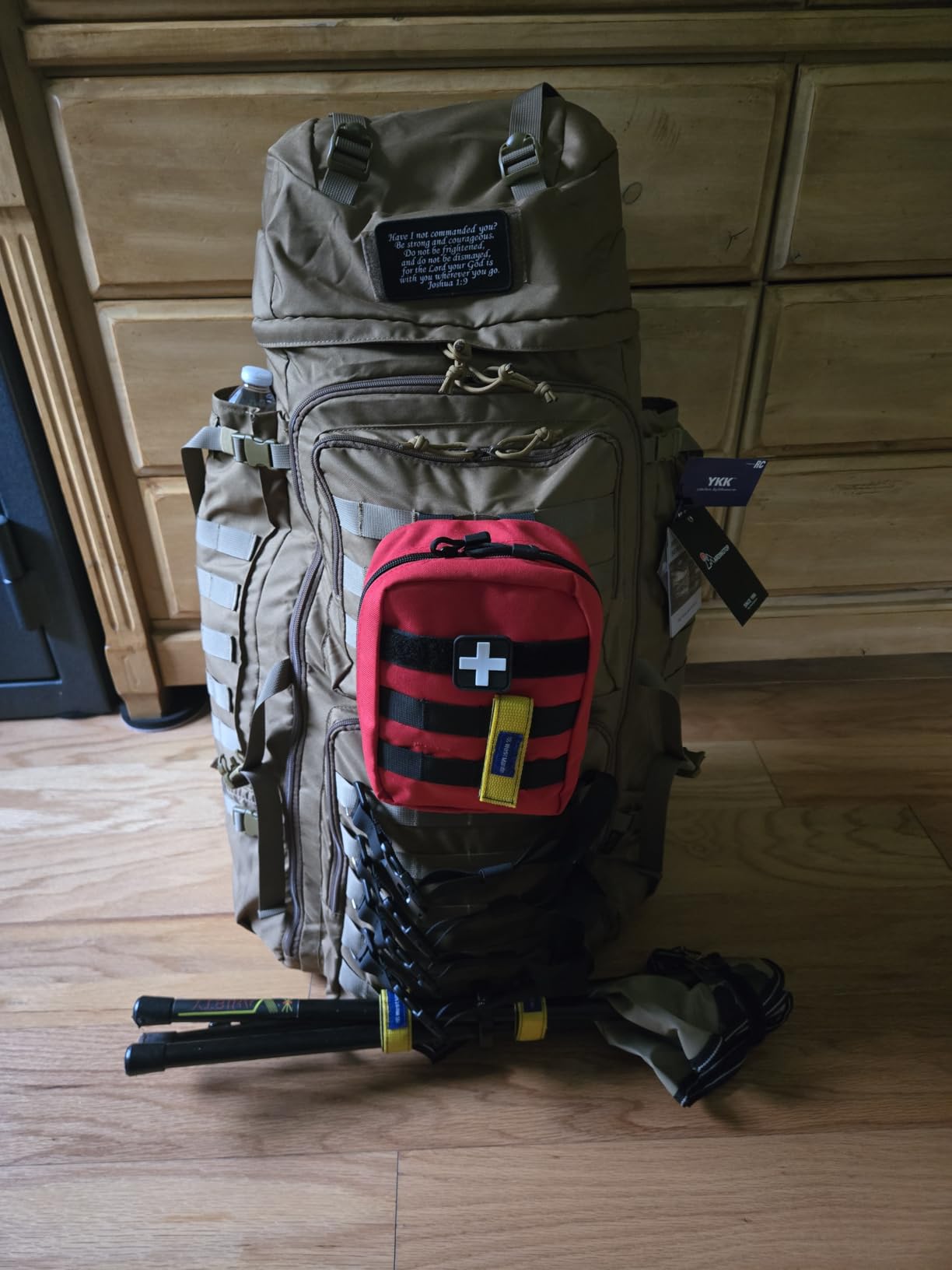 Mardingtop 75L Molle Hiking Internal Frame Backpacks with Rain Cover for Camping, Backpacking, Travelling (Khaki) customer photo 1
