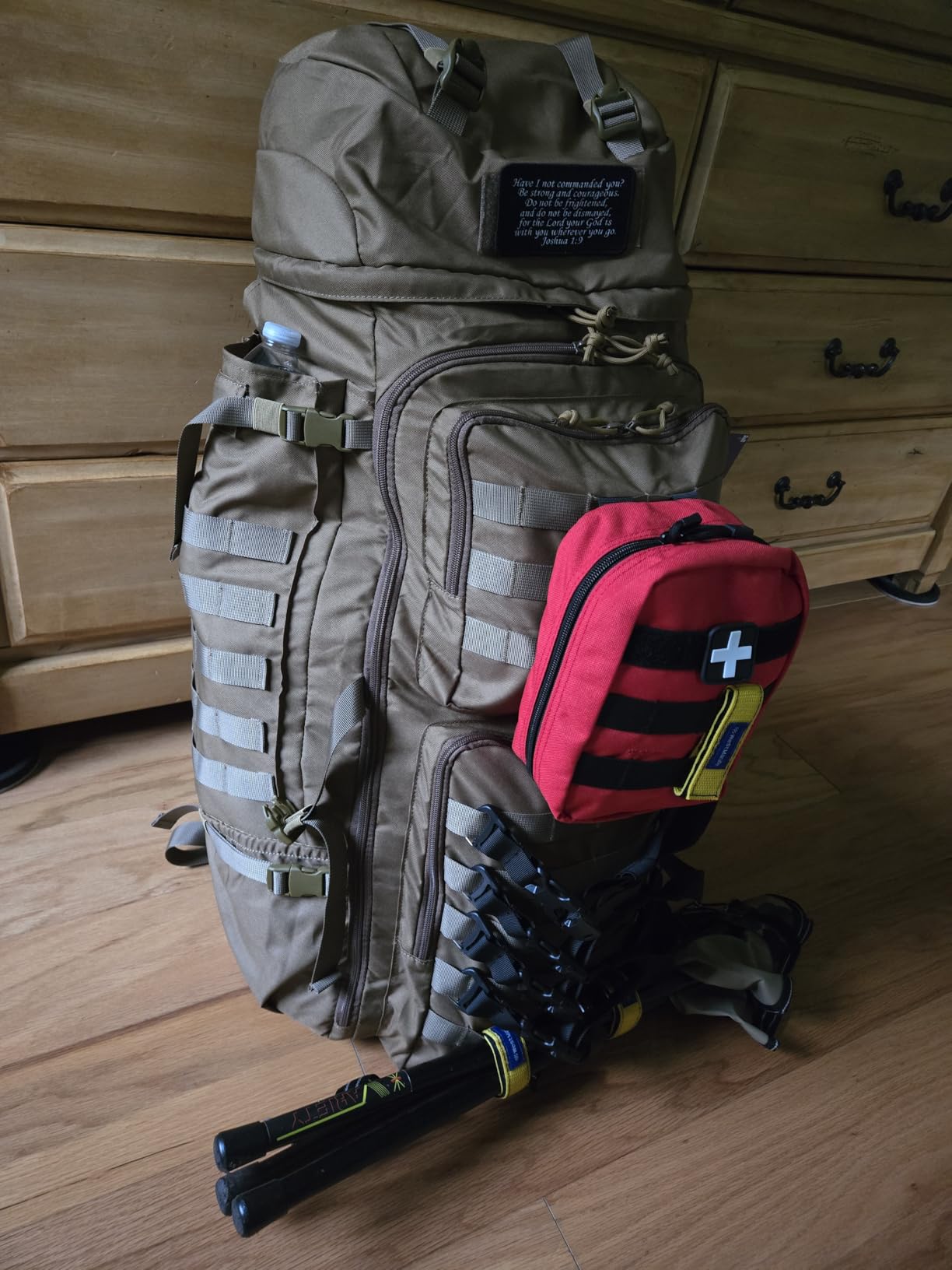 Mardingtop 75L Molle Hiking Internal Frame Backpacks with Rain Cover for Camping, Backpacking, Travelling (Khaki) customer photo 2
