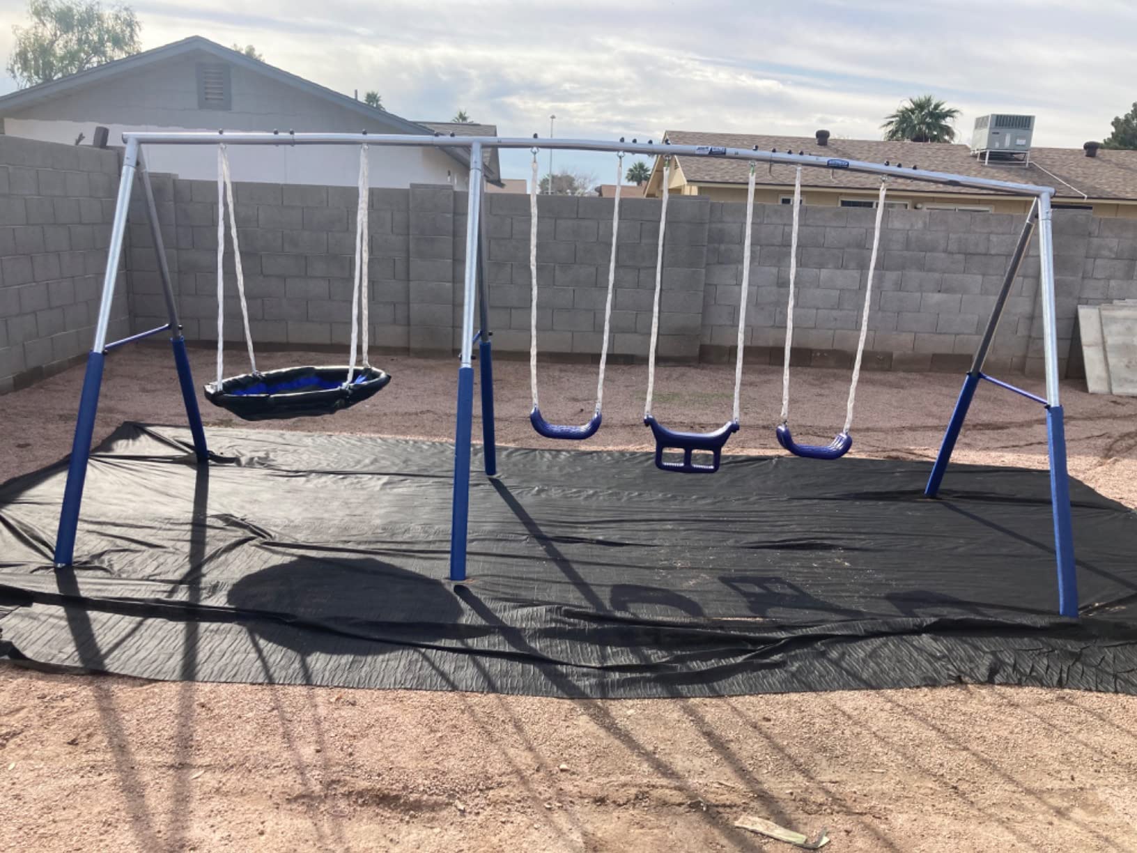 XDP Recreation Fun Forever Swing Set with 6' Wave Slide - 8 User / 6 Station Easy Assembly Galvanized Metal Backyard Play Kids Swing Set. 800 lbs. Capacity customer photo 1