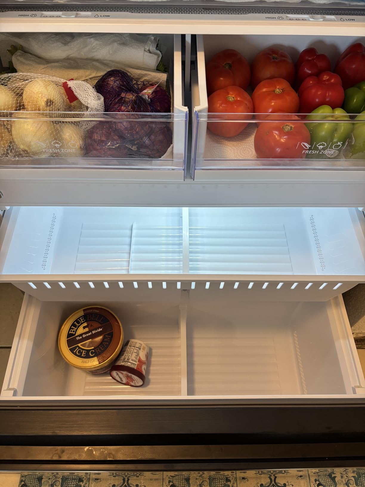 Hamilton Beach HBFR1504 Full Size Counter Depth Refrigerator with Two Freezer Drawers, 17.9 cu ft, Stainless customer photo 1