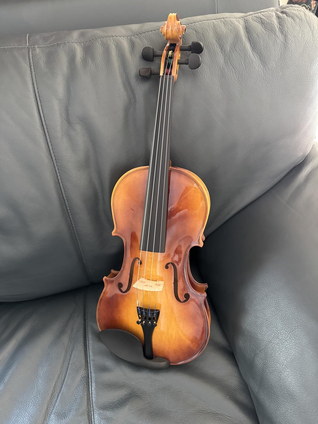 Eastar 4/4 Full Size Violin Set Matte Fiddle for Beginners Adults with Hard Case, Rosin, Shoulder Rest, Bow, Tuner and Extra Strings (Imprinted Finger Guide on Fingerboard), EVA-3 customer photo 2