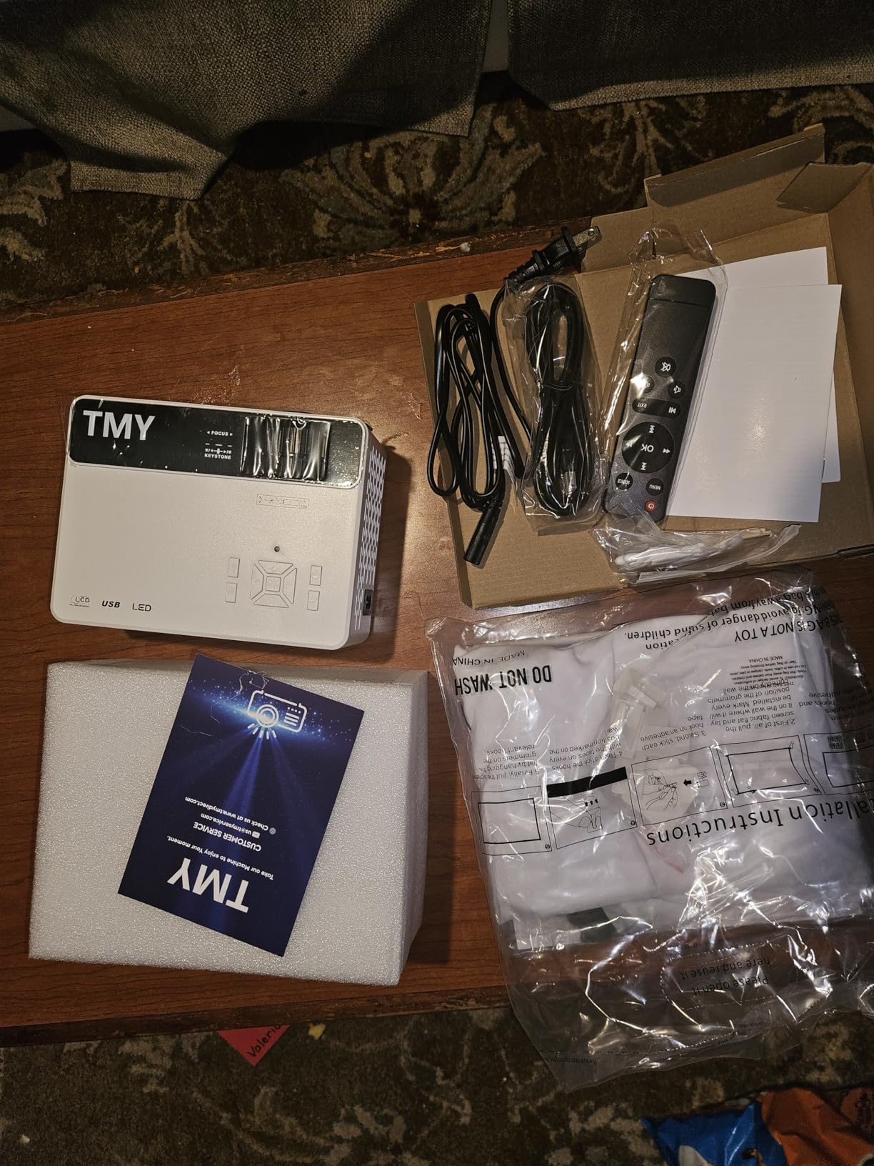 TMY 1080P Full HD Portable Mini Projector, Bluetooth Movie Projector with Projector Screen customer photo 2