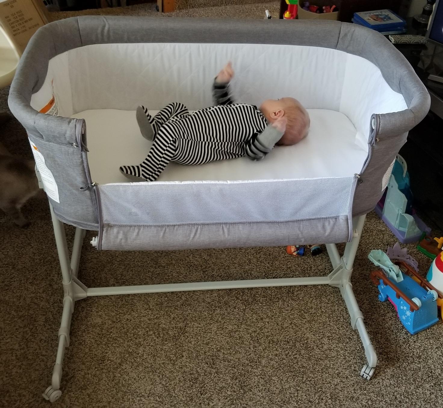 KoolerThings 3 in 1 Baby Bassinet, Bedside Sleeper, & Playpen, Easy Folding Portable Crib (Grey)- KoolaBaby (Bassinet) customer photo 1
