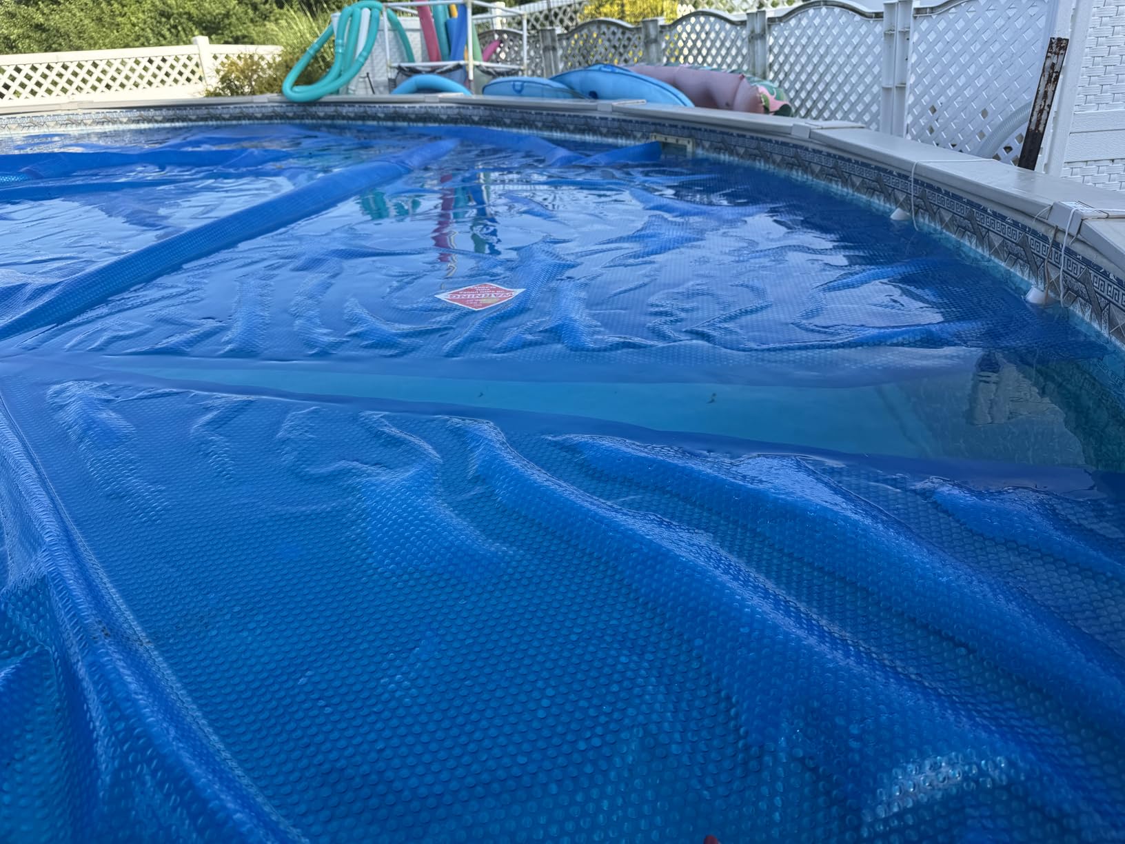 Doheny's Clear-Tek Micro Bubble Solar Pool Cover for Above Ground Swimming Pools | Increase Solar Energy Absorption, Retain Heat, Reduce Evaporation, Reduce Heat Loss & Save, 24 ft Round Blue 1600 customer photo 2