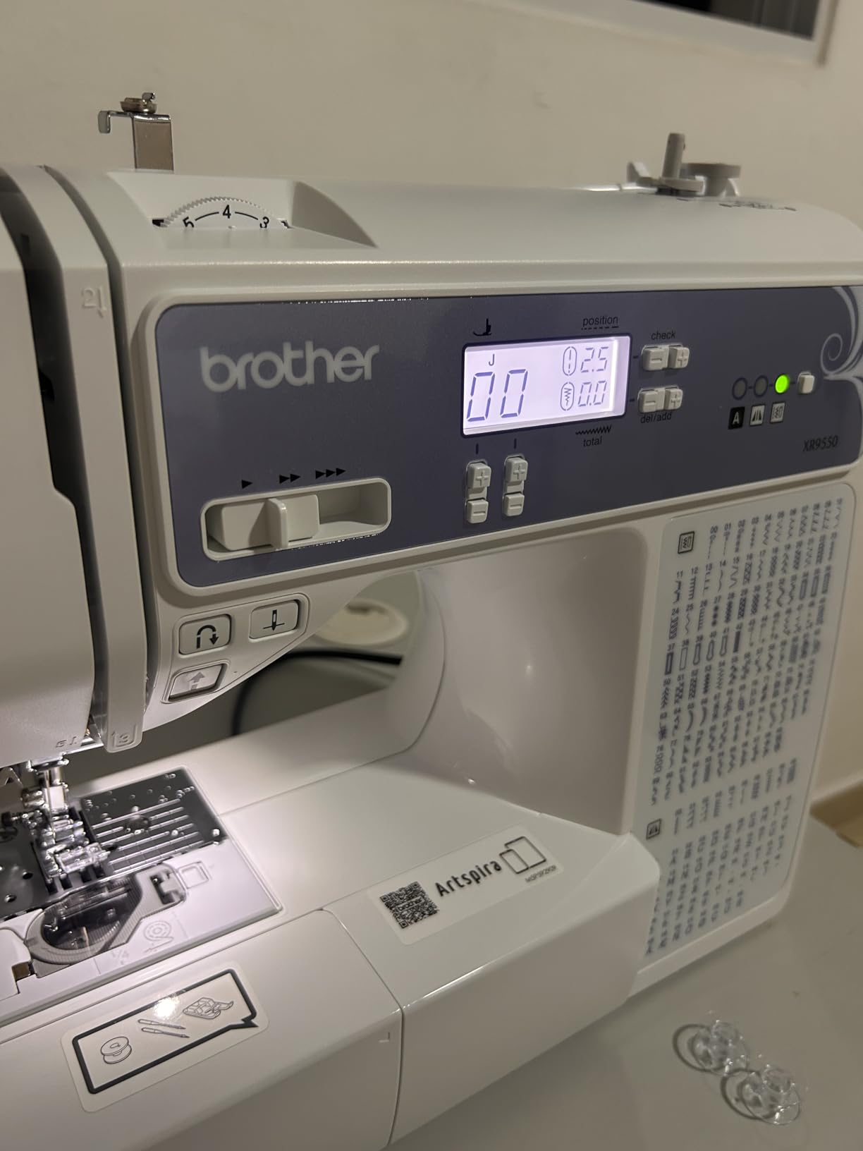 Brother XR9550 Sewing and Quilting Machine, Computerized, 165 Built-in Stitches, LCD Display, Wide Table, 8 Included Presser Feet, White customer photo 1