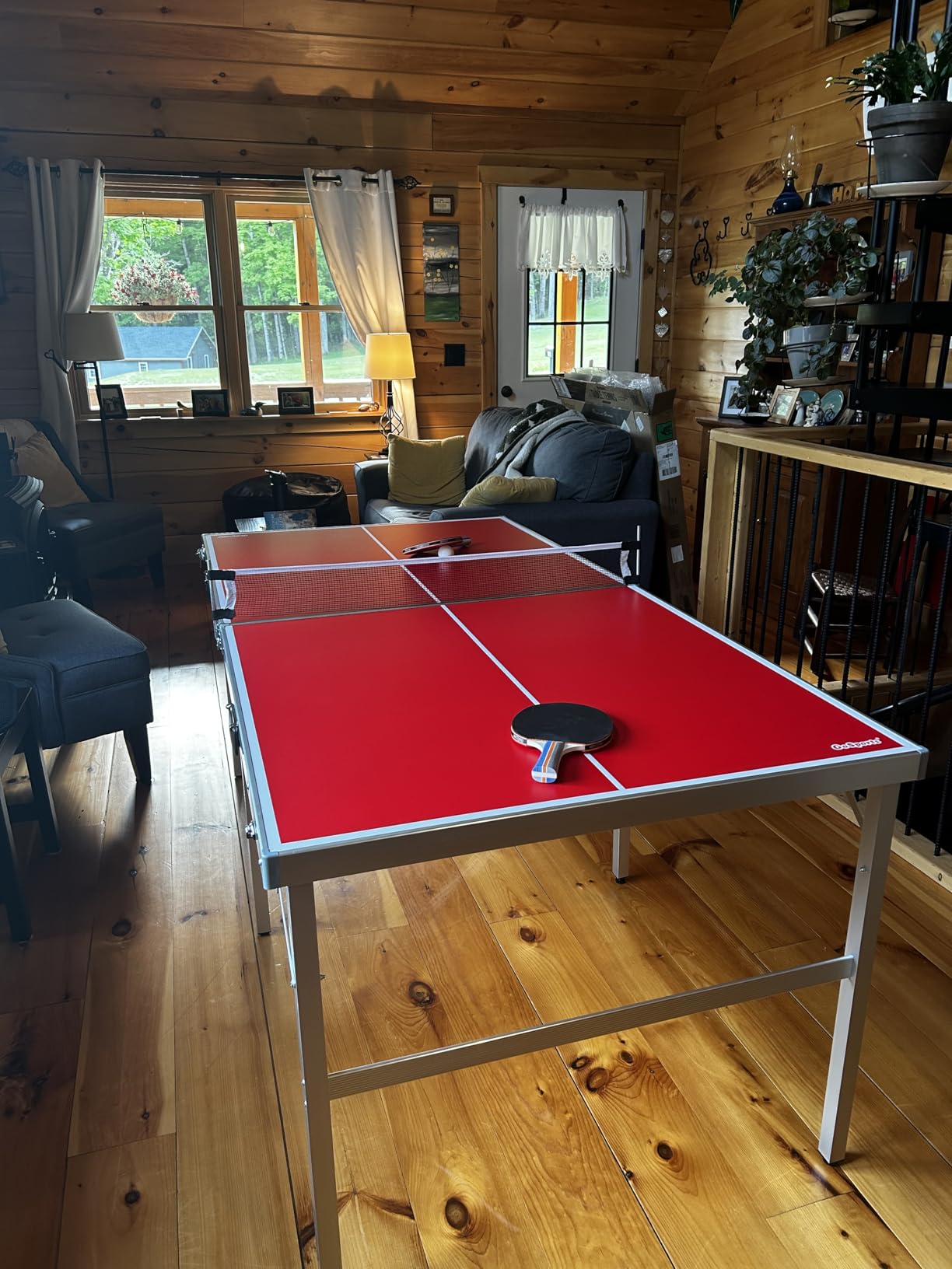 GoSports Mid-Size Table Tennis Game Set - Red or Blue - Indoor/Outdoor Portable Table Tennis Game with Net, 2 Table Tennis Paddles and 4 Balls customer photo 1