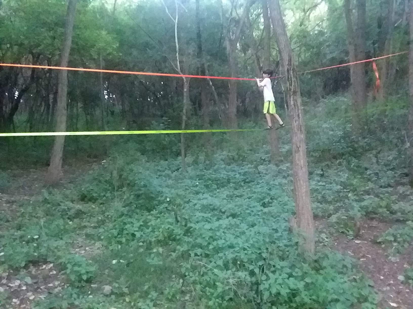 Slackline Kit 70' with Training Line - Slack Lines for Backyard Fun, Balance Rope for Kids & Adults, Dual Gear Ratchet, Heavy-Duty 440lbs Rating, Easy Setup, Includes Carrying Bag & Giftable Box customer photo 2
