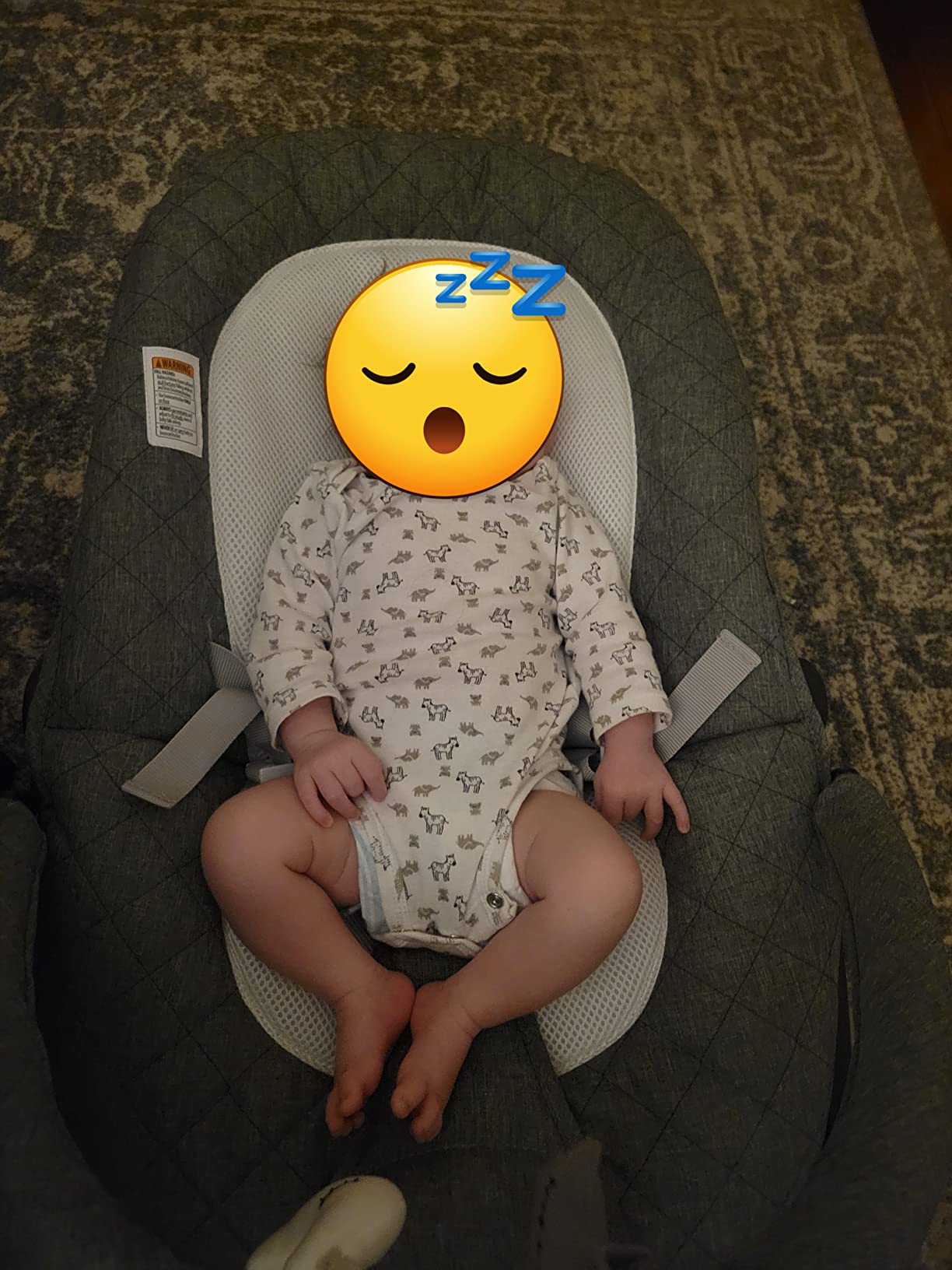 Baby Delight Aura Deluxe | Portable Baby Bouncer for Infants | Baby Rocker | Quilted Charcoal Tweed customer photo 2