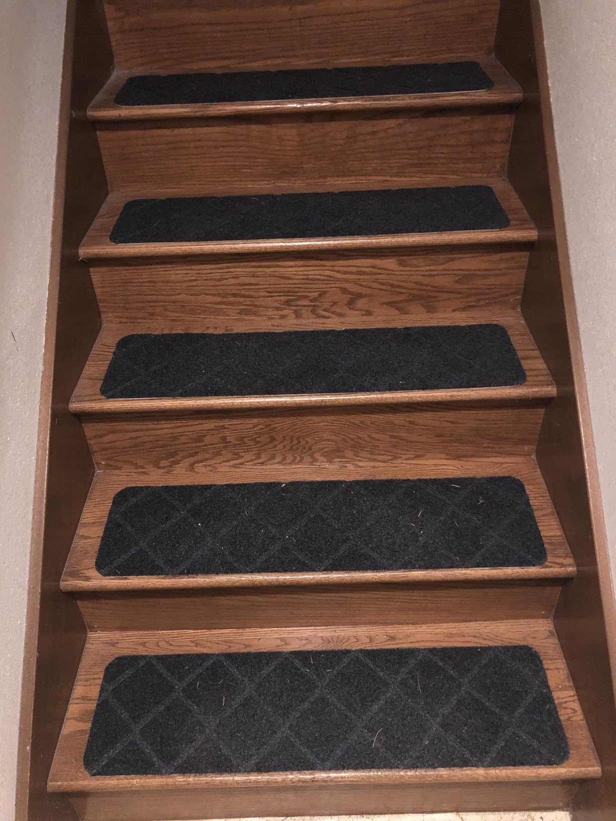 RIOLAND Stair Treads Carpet Non-Slip Indoor 15 PCS Wood Stair Treads Rugs Anti Moving Modern Stair Runners Safety for Kids Dogs, 8