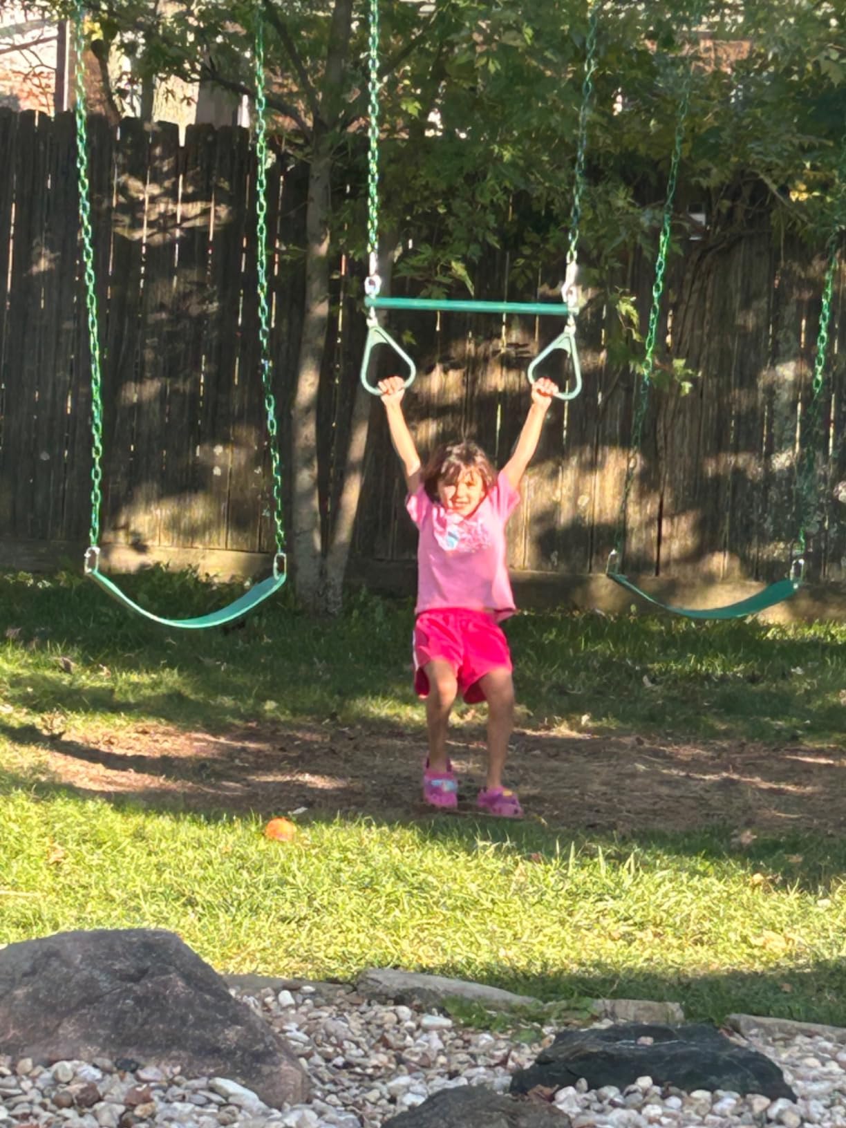 Backyard Discovery Big Brutus Galvanized Steel Swing Set Kit with Classic A-Frame, Two Belt Swings, One Trapeze Bar, Heavy-Duty Powder-Coated Steel, Weather-Resistant, Outdoor Playset customer photo 2