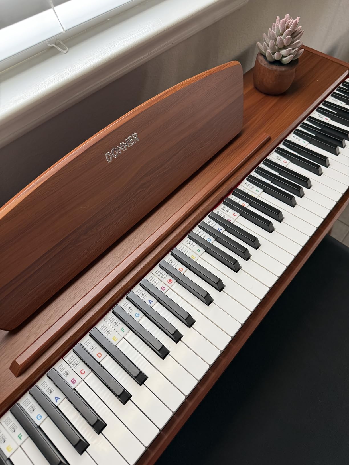 Donner DDP-80 Digital Piano 88 Key Weighted Keyboard, Full-size Electric Piano for Beginners, with Triple Pedal, Supports USB-MIDI, Retro Wood Color customer photo 1