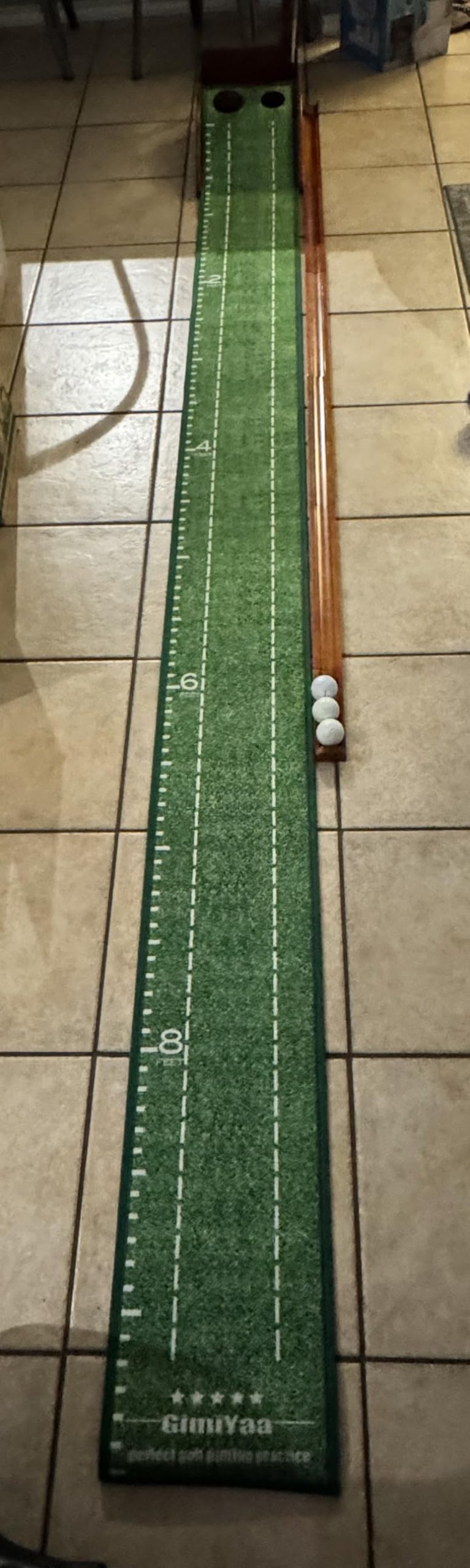 GimYaa Golf Putting Mat Green Indoor and Outdoor with Auto Ball Return, Crystal Velvet Mat customer photo 1