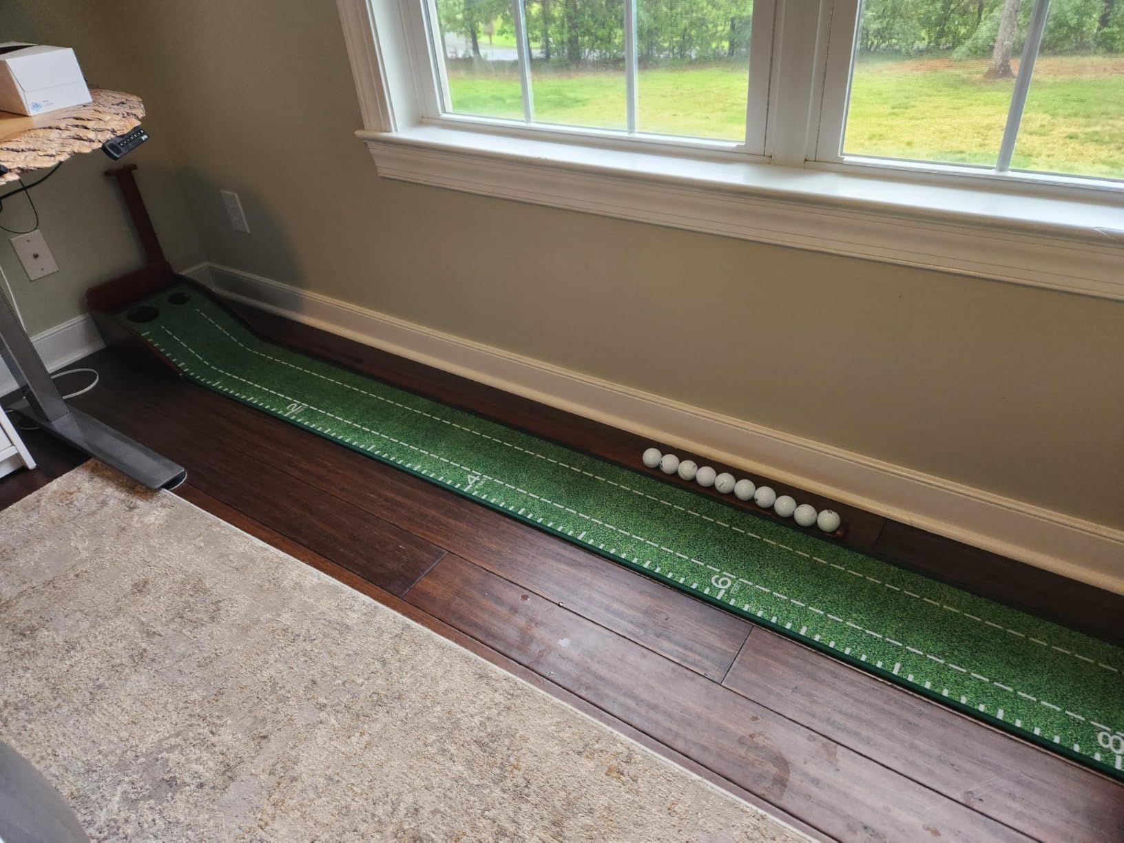 GimYaa Golf Putting Mat Green Indoor and Outdoor with Auto Ball Return, Crystal Velvet Mat customer photo 2