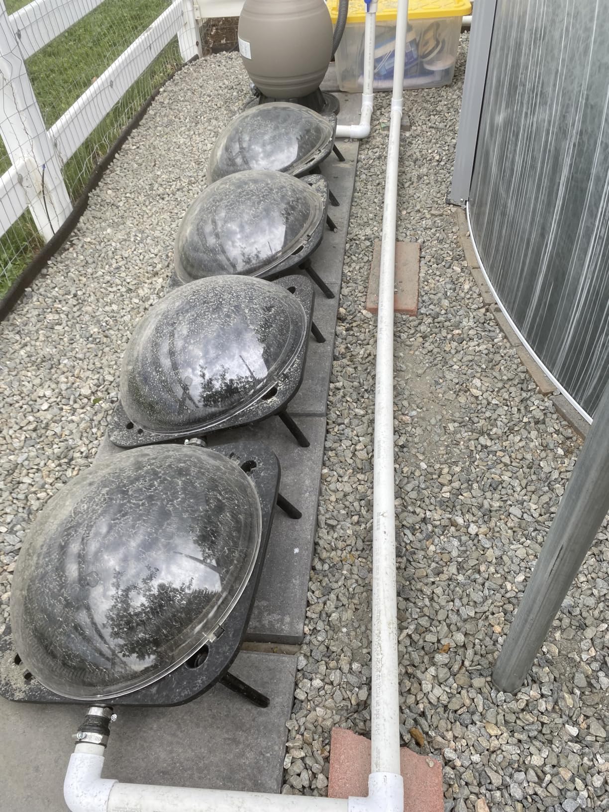 YUEWO Solar Dome Above Ground Pool Heater for Inground and Above Ground Outdoor Swimming Pools Water Heater with Connector, Black customer photo 1
