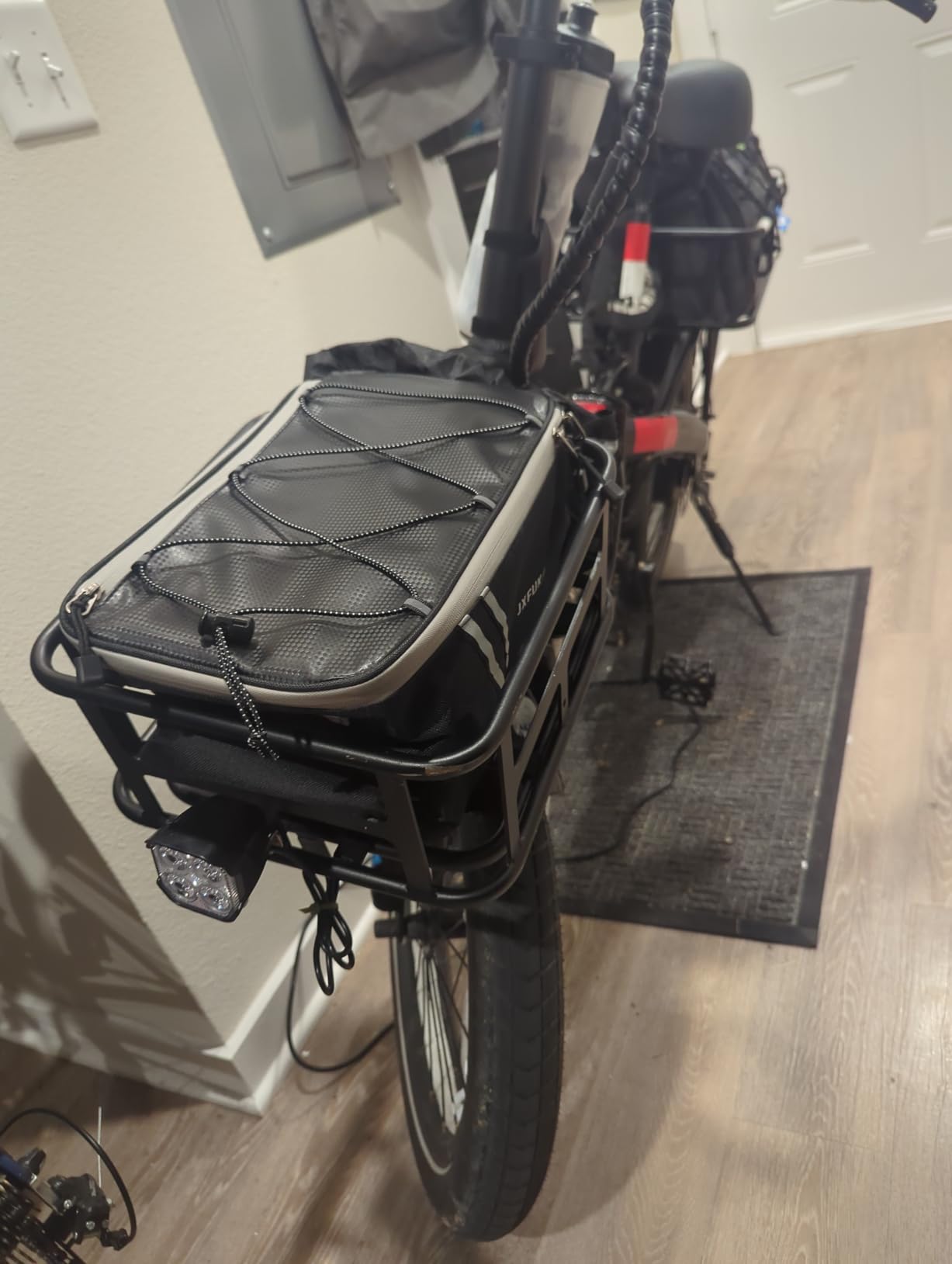JXFUKAL Rear Bike Rack Bag with Rain Cover, 7L/9L/10L/12L Waterproof Bicycle Ebike Saddle Bag Cycling Pannier Trunk Carrier with Reflector & Adjustable Cord for Commuter Travel Outdoor customer photo 1