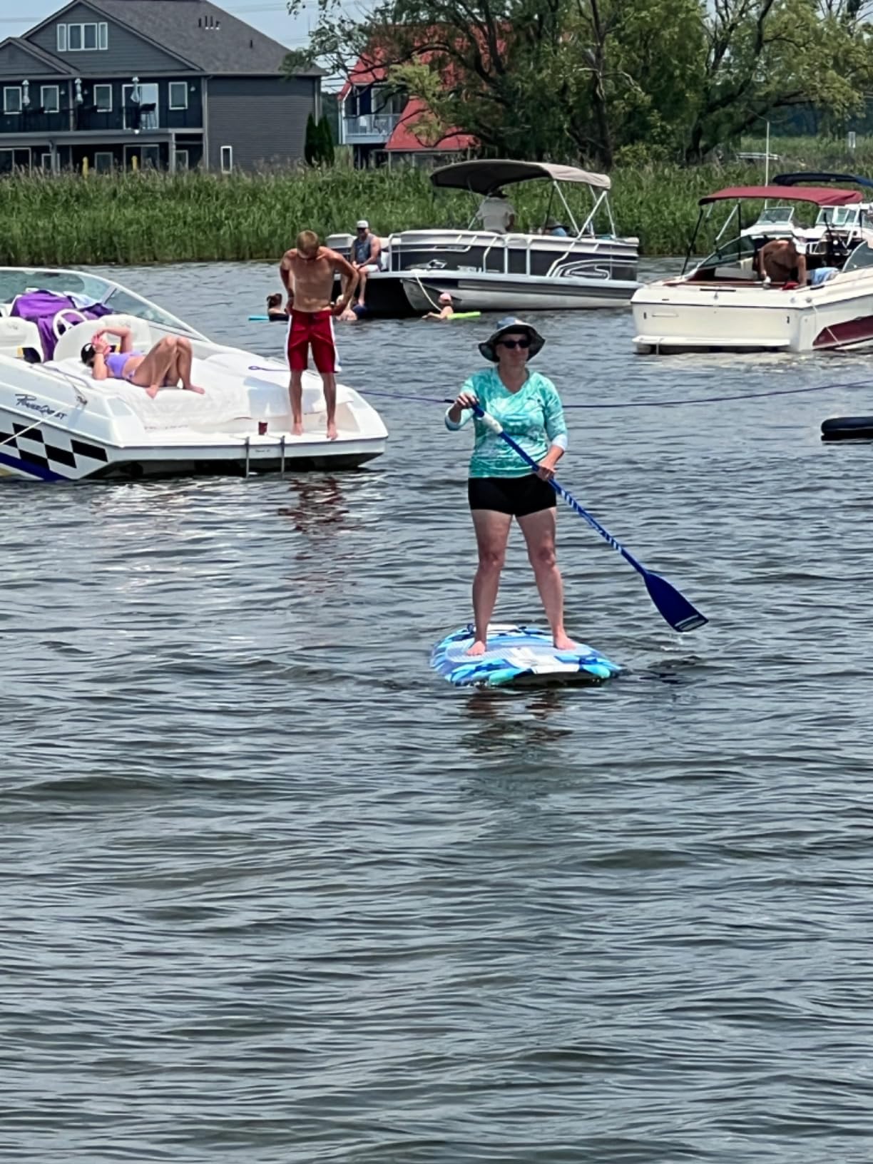 WAVESTORM 9ft6 SUP Kayak Hybrid Stand Up Paddleboard Foam Soft Top SUP for Adults and Kids of All Levels of Paddling Kayak, Blue customer photo 2