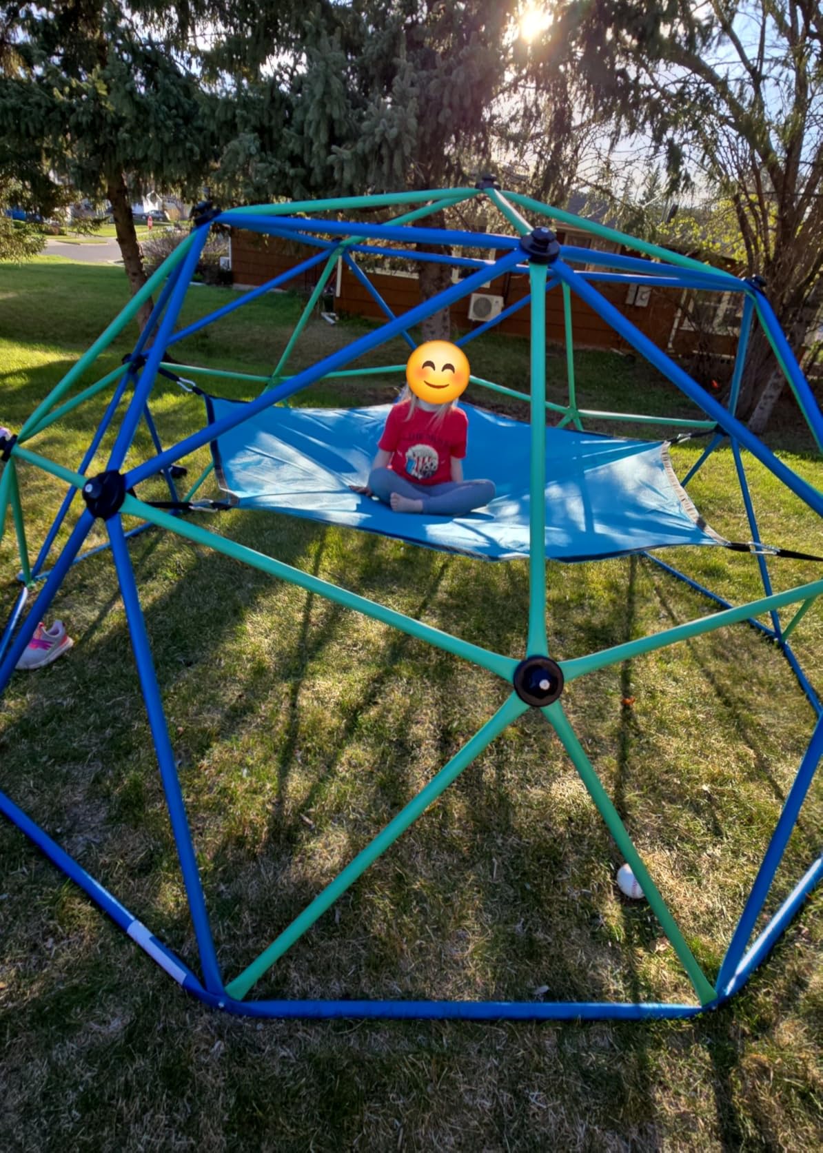 Zupapa 10FT Climbing Dome, Outdoor Jungle Gym for Kids with Climbing Grip - Geometric Dome Climber Supports 1000LBS (Turquoise, 10FT) customer photo 1