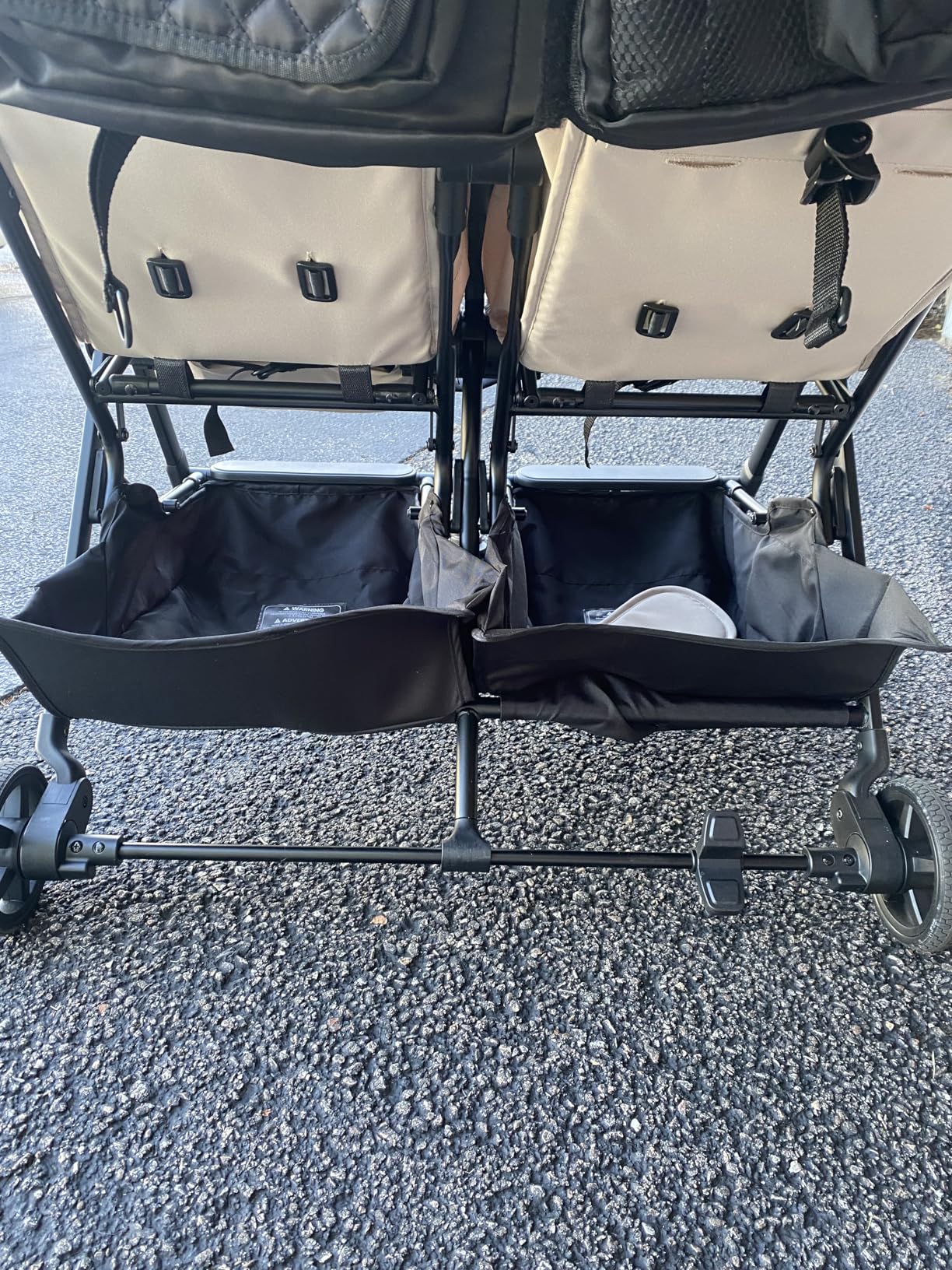 Mompush Lithe Double Stroller for Infant and Toddler, Lightweight Side by Side Twin Stroller, Only 25 lbs, 30-Inch Slim Fit Through Doorways, One-Step Fold, Independent Recline, UPF 50+ Canopy customer photo 1