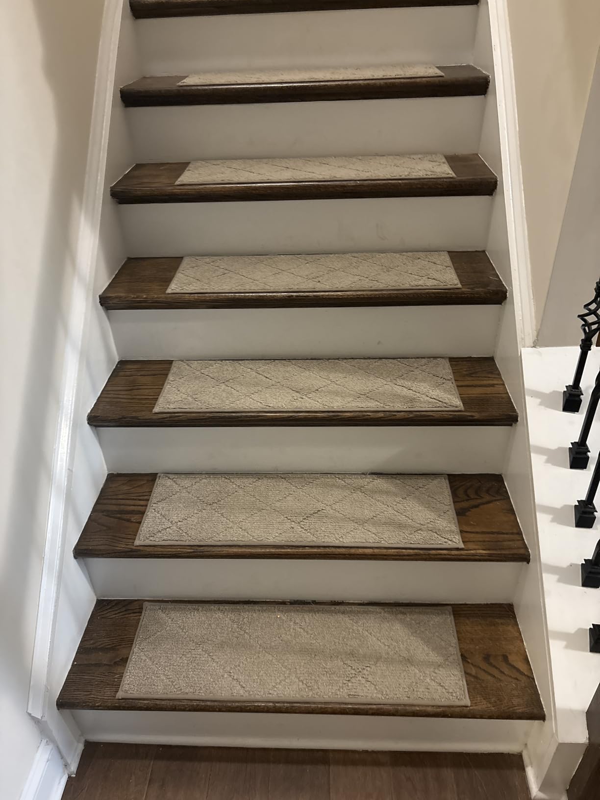 COSY HOMEER Edging Stair Treads Non-Slip Carpet Mat 28inX9in Indoor Stair Runners for Wooden Steps, Edging Stair Rugs for Kids and Dogs, 100% Polyester TPE Backing (15pc, Beige) customer photo 2