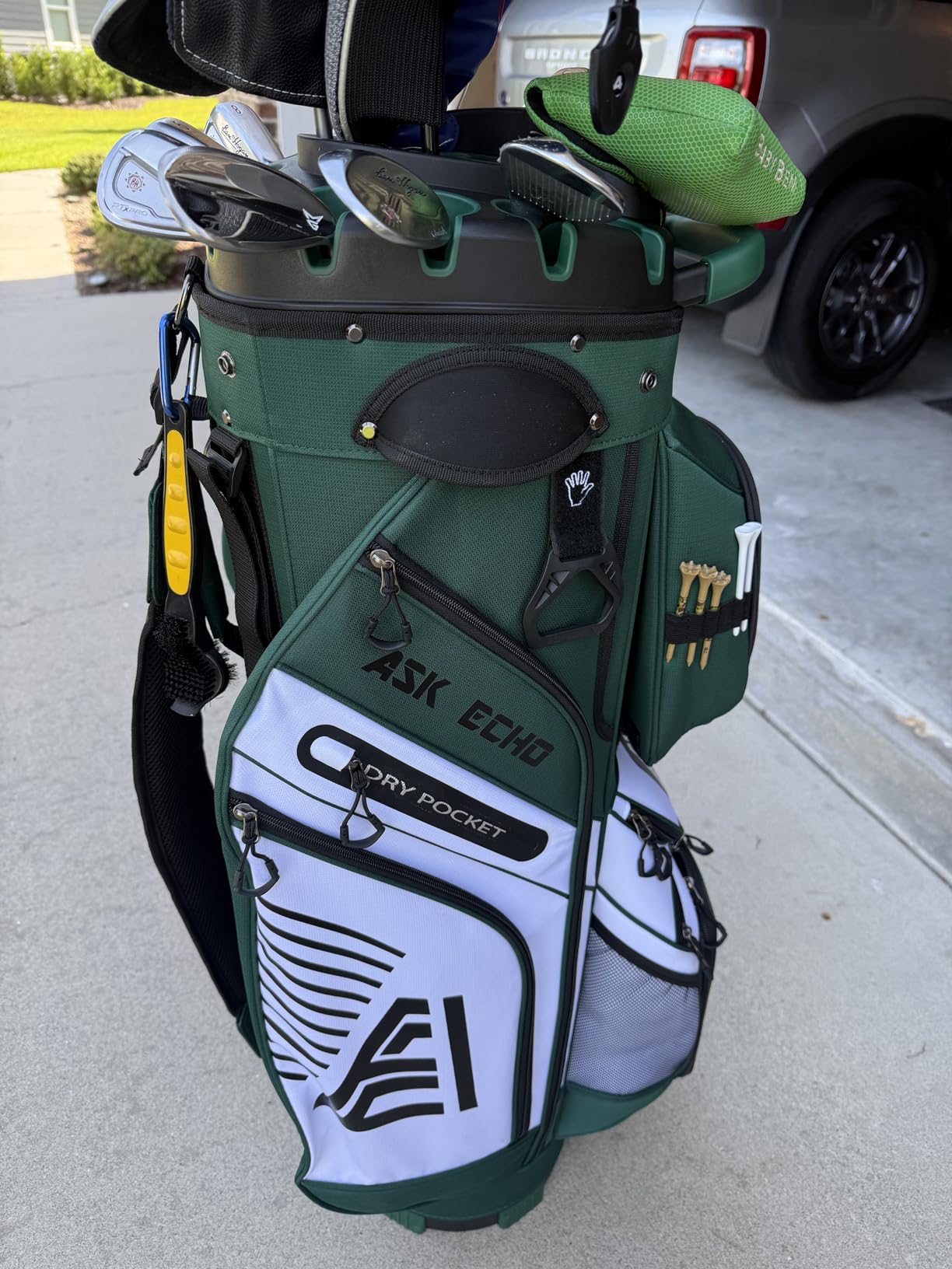 ASK ECHO T-Lock Golf Cart Bag with 14 Way Organizer Divider Top, Premium Cart Bag with Handles and Rain Cover for Men customer photo 1