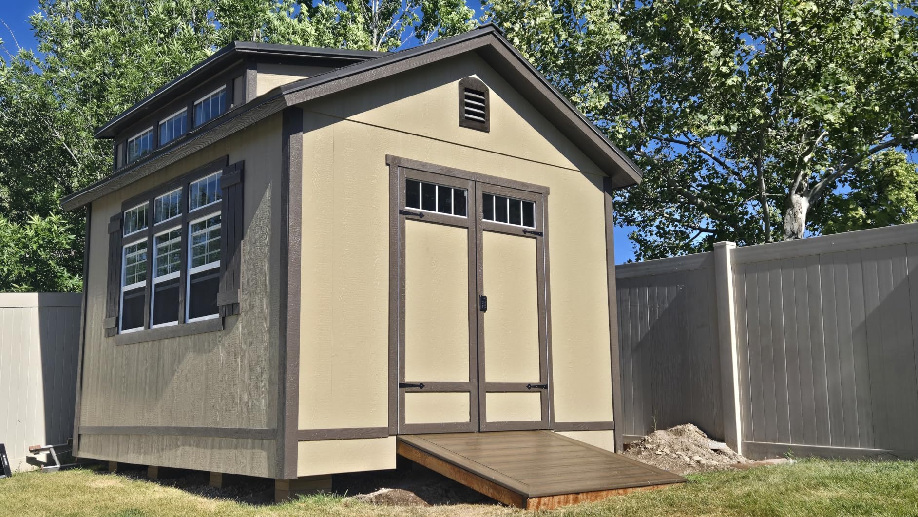 Handy Home Products Windemere 10x12 Do-it-Yourself Wooden Storage Shed with Floor, Beige customer photo 1