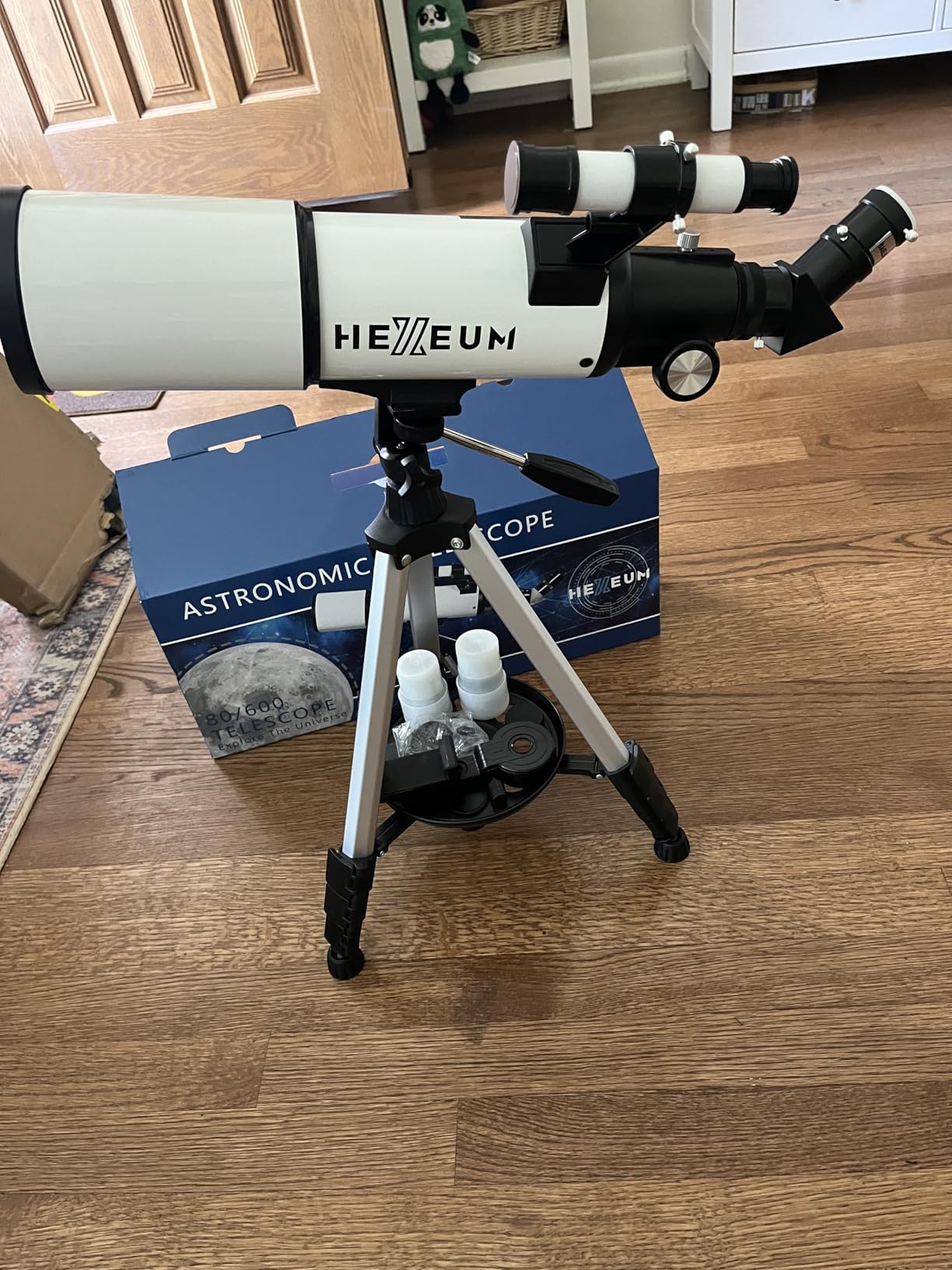 Koolpte Telescope 80mm Aperture 600mm - Astronomical Portable Refracting Telescope Fully Multi-Coated High Transmission Coatings AZ Mount with Tripod Phone Adapter, Wireless Control, Carrying Bag customer photo 2