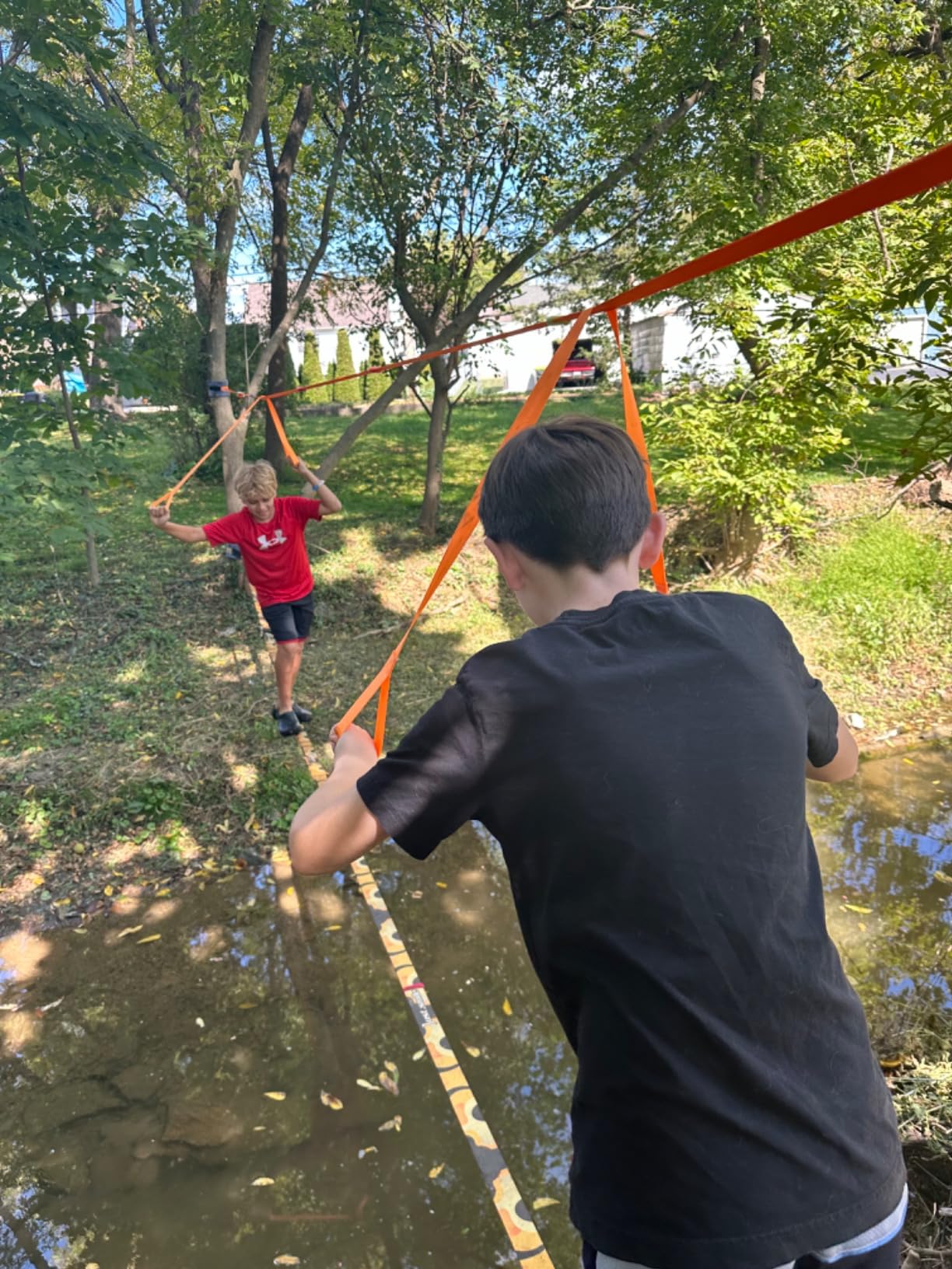 Slackline Kit Slakcline Longer 65ft with Tree Protectors Arm Trainer and Carry Bag, Slack Lines for Backyard for Kids and Adults customer photo 2
