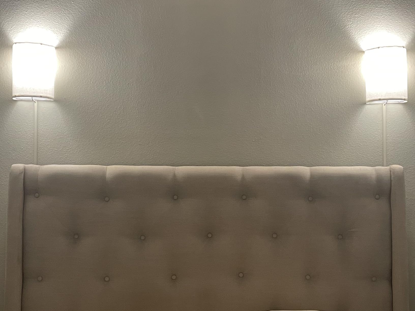 Plug in Wall Sconce, 3 Color Wall Sconces Set of Two, Industrial Lamp with Plug in Cord, Rustic Wall Sconce Fixture, On/Off Switch Vintage Wall Light Fixture for Headboard Bedroom Porch (Beige) customer photo 2