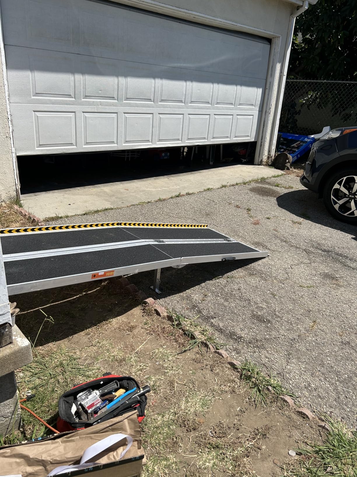 8 Feet Portable Wheelchair Ramp for Home Steps, 800Lbs Non-Slip Aluminum Folded Handicap Ramp with Support Legs, Sturdy Wheel Chair Ramps for Home Entry, Stairs, Doorways customer photo 1