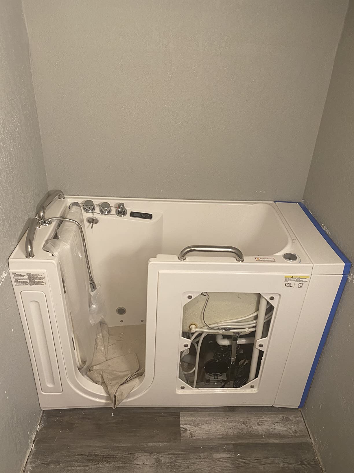 ANZZI Walk-In Tub, 27 x 53 in, Right Drain, Air & Whirlpool Jets, 110V | Spa features: Aromatherapy, chromatherapy, ADA slip-resistant seat, handheld shower, bath pillow included, LED light customer photo 1