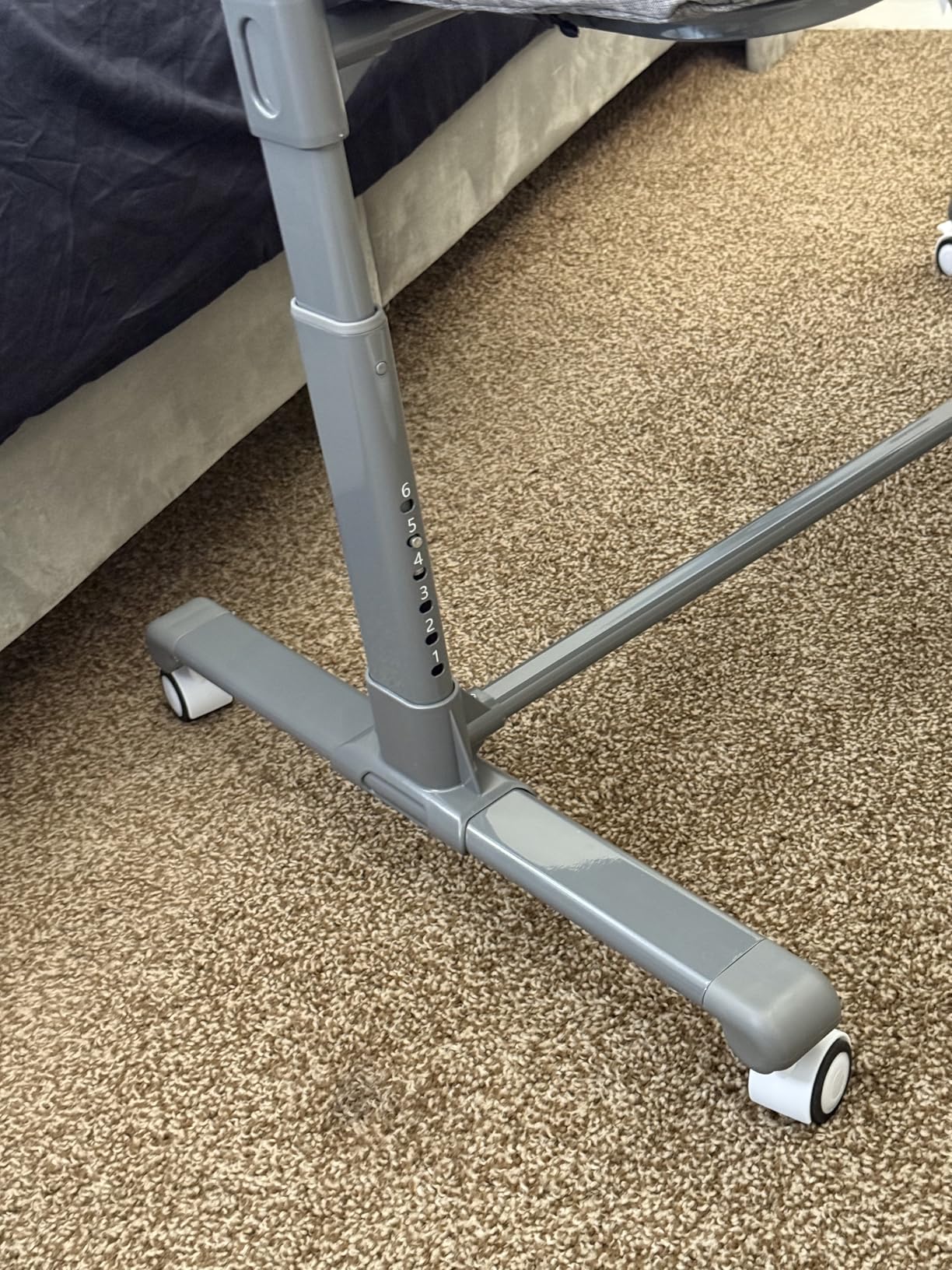 Kinder King Baby Bassinet Bedside Sleeper, Newborn Baby Bedside Crib w/Wheels, All-Sided Mesh, Adjustable Height, Removable Soft Mattress, No Tool to Assemble, Grey customer photo 2