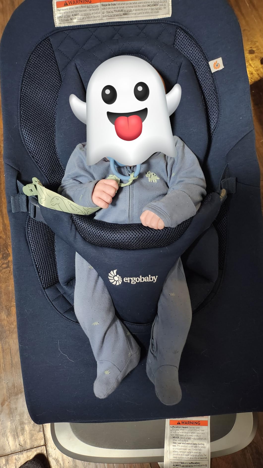 Ergobaby Evolve 3-in-1 Bouncer Seat for Babies and Toddlers 5.5-25lbs - Multi Position Baby Rocker Seat with Adjustable Heights, Secure Harness, Newborn Insert - Charcoal Grey customer photo 2