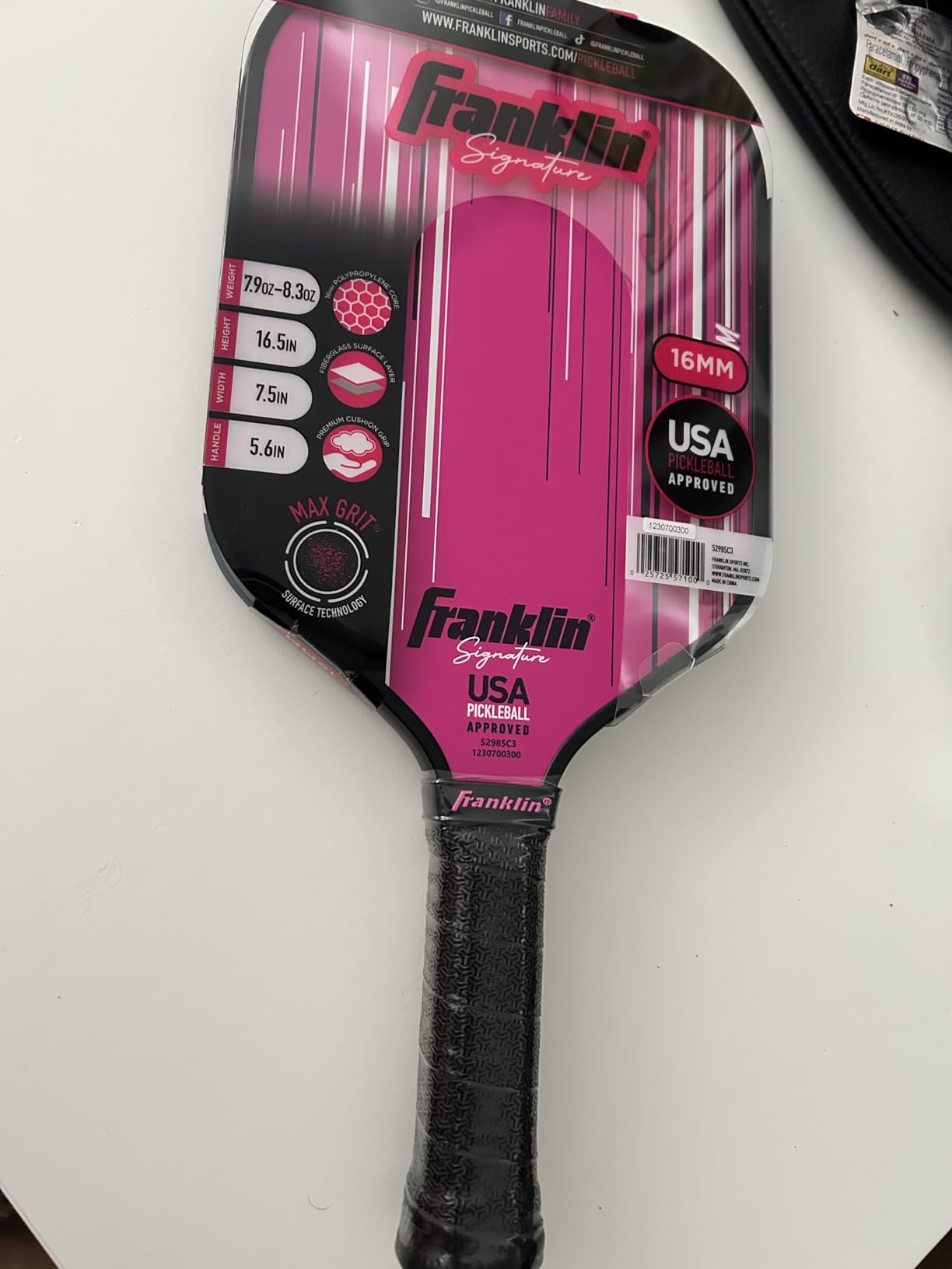 Franklin Sports Pro Pickleball Paddles - Signature Series Pro Pickleball Paddle with MaxGrit Surface - USA Pickleball (USAPA) Approved Tournament Pickleball Paddles - 13mm + 16mm Polypropylene Cores customer photo 1