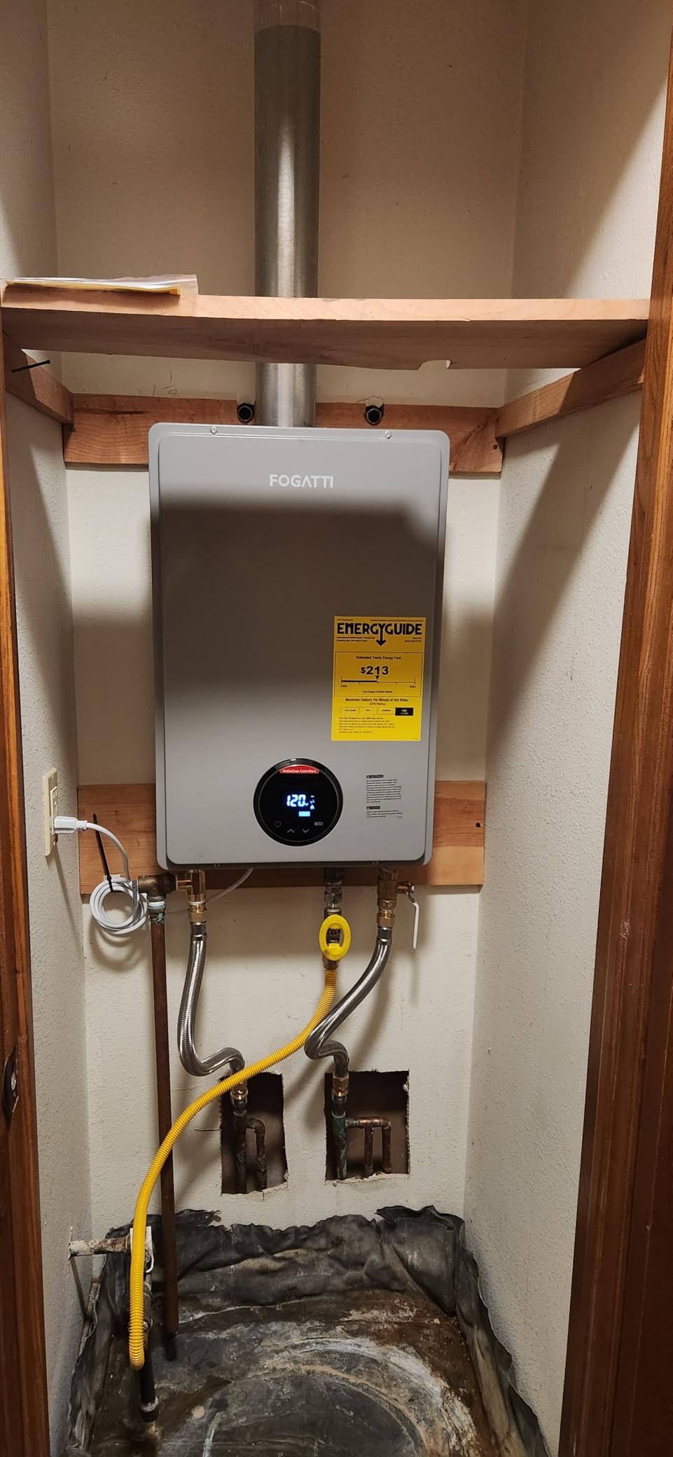 FOGATTI Natural Gas Tankless Water Heater Outdoor - Max 5.1 GPM 120,000 BTU, CSA Certified Compact Design On Demand Instant Hot Water Heater - Instagas Comfort 120S Series customer photo 1