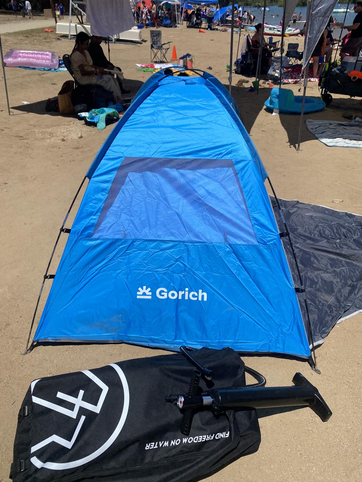 Gorich Beach Tent Sun Shelter for 3/4/6/8/10 Person with UPF 50+ UV Protection, Lightweight & Easy Setup Beach Shade Canopy, Portable Beach Shade Tent Beach Cabana customer photo 1