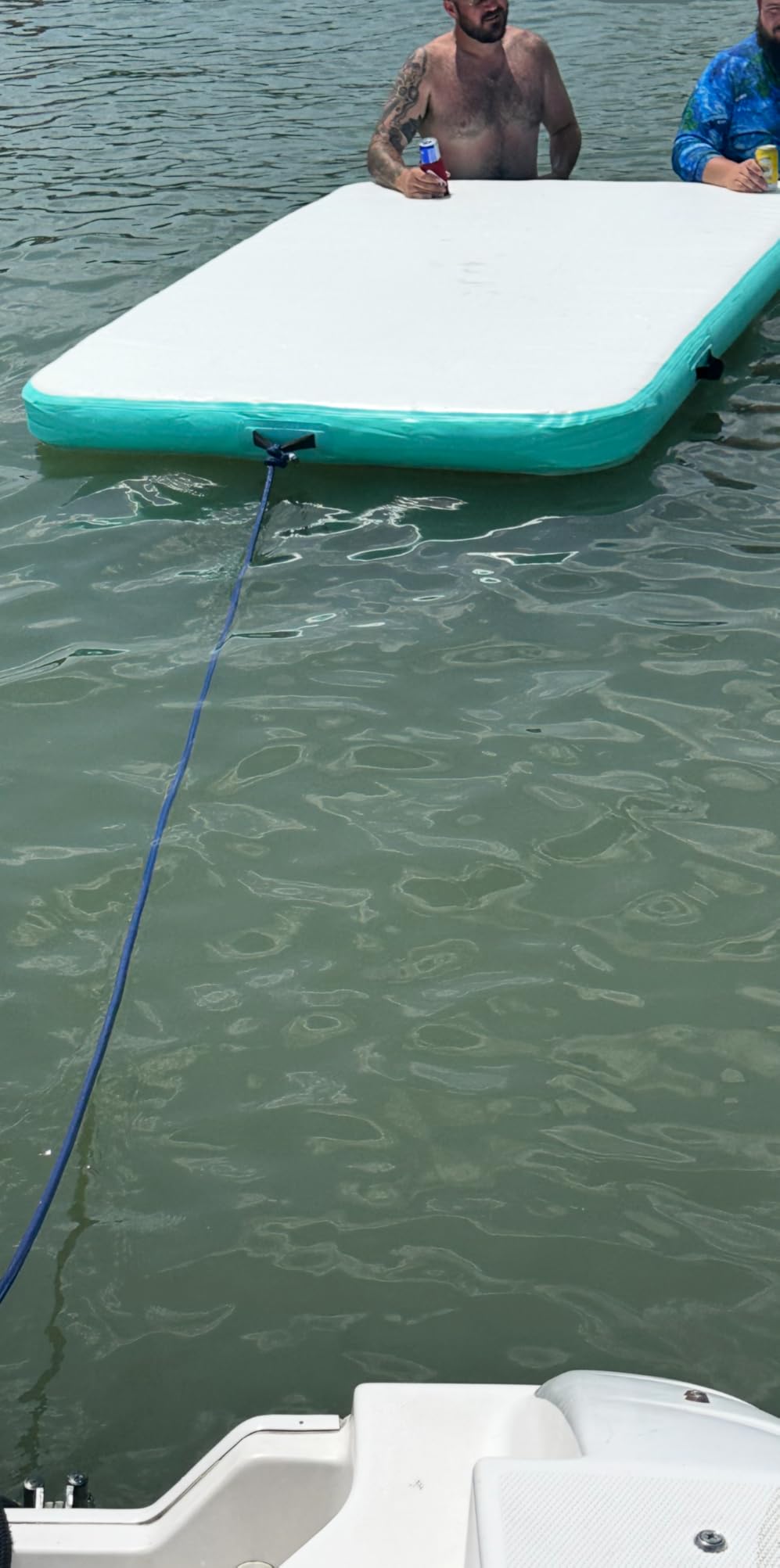 5ft/6ft/8ft/10ft Floating Dock Water Platform, Multi-People Inflatable Floating Mat, Dock Platform for Lake/Boats/Island/Swimming Pool customer photo 1