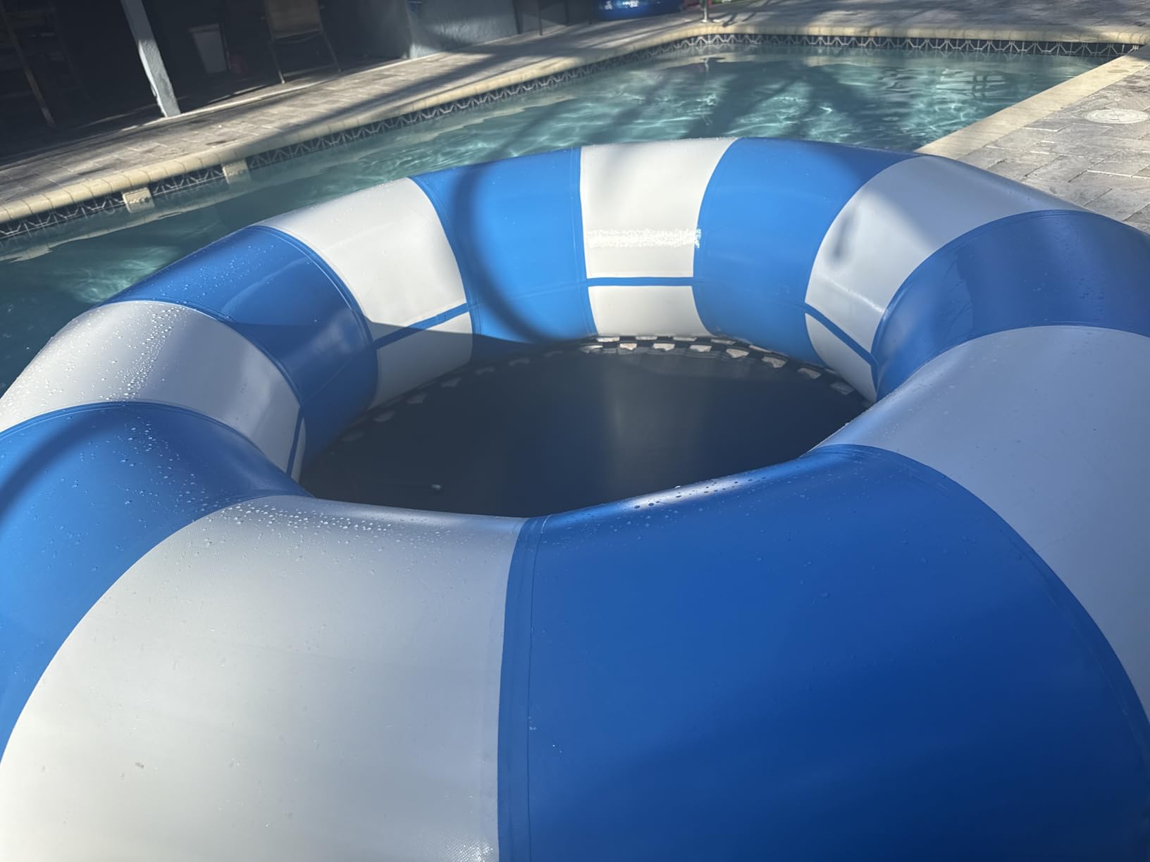 6.5FT Inflatable Swim Platform Water Trampoline for Lake, Recreational Water Bouncer Floating Trampoline with 4-Step Rope Ladder for Adults/Kids customer photo 1