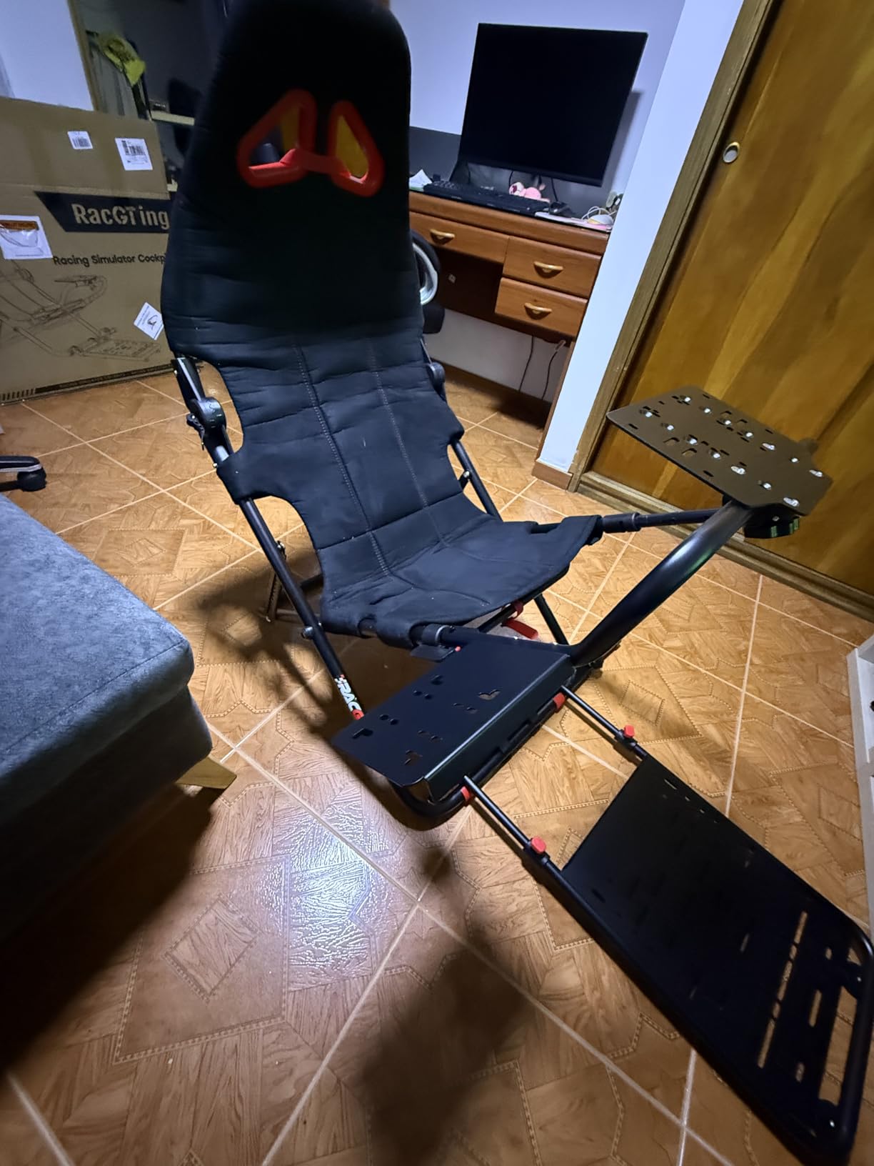RACGTING Racing Simulator Cockpit for G920 G29 G923, Foldable Racing Simulator for Thrustmaster T248X T248 T300 T150 458 TX Xbox PS5 PS4 PC (Black) customer photo 1