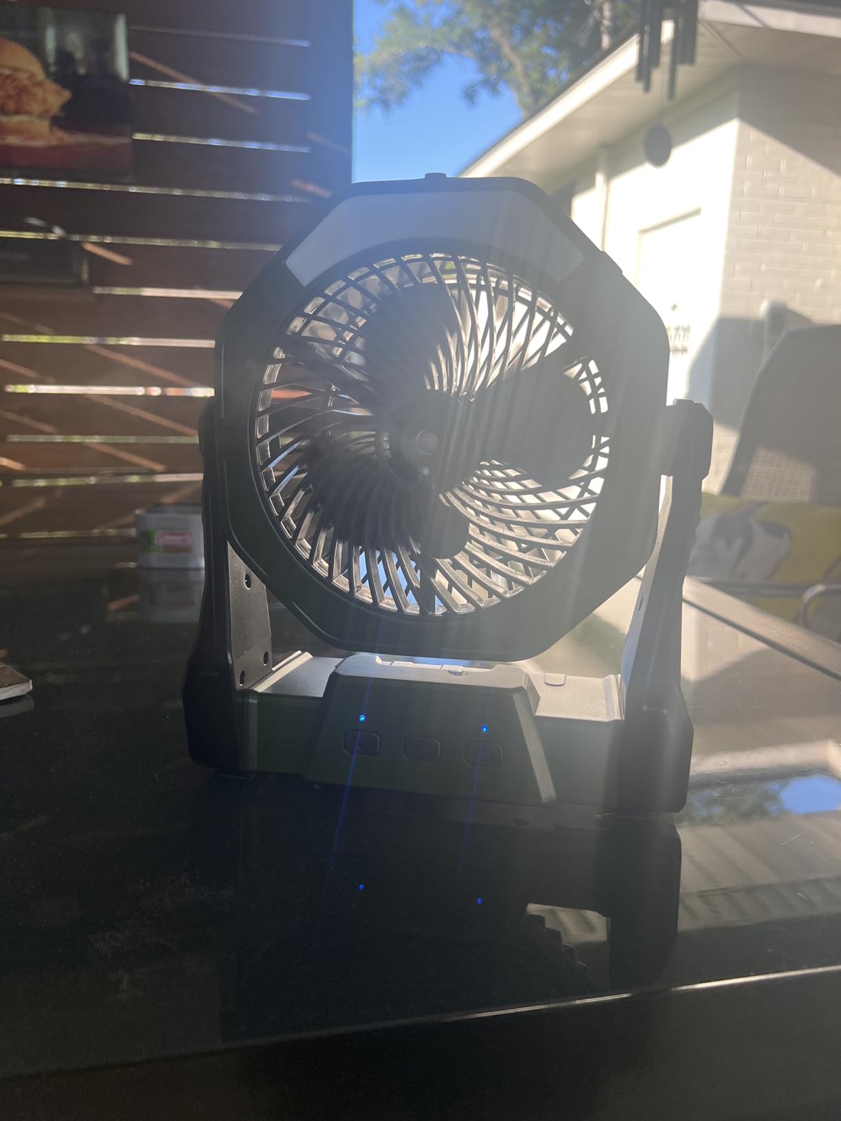 Ausic Portable Misting Fan for Outdoor Cooling, [8-35Hrs] Battery Powered Mist Fans with Water Misters & LED Lantern, 8-Inch, 250mL Tank, for Patios, Home, Outside, Camping, Outdoor & Indoor Use customer photo 2