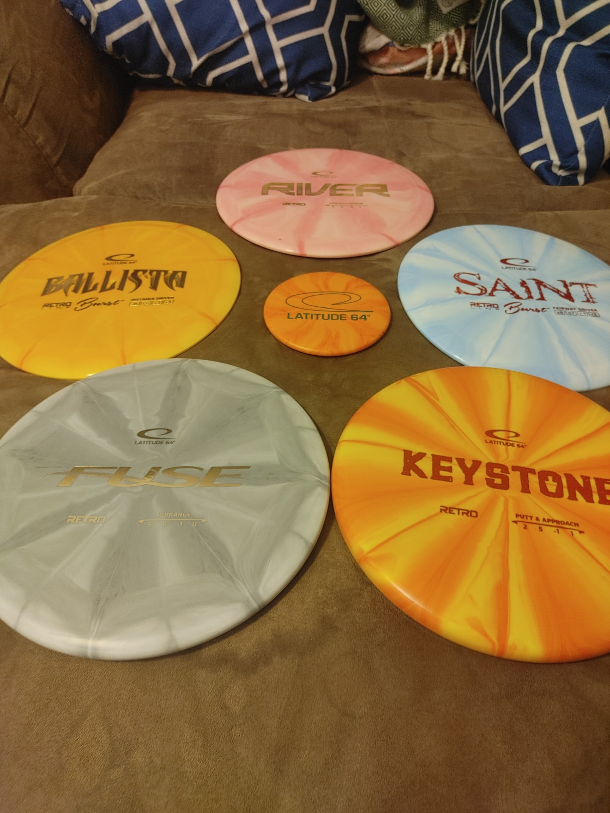 Latitude 64 Retro Burst Disc Golf Starter Set | Perfect Disc Golf Set for New to Intermediate Players | Includes Bonus Mini Marker | Grippy Base Plastic | Colors May Vary customer photo 1