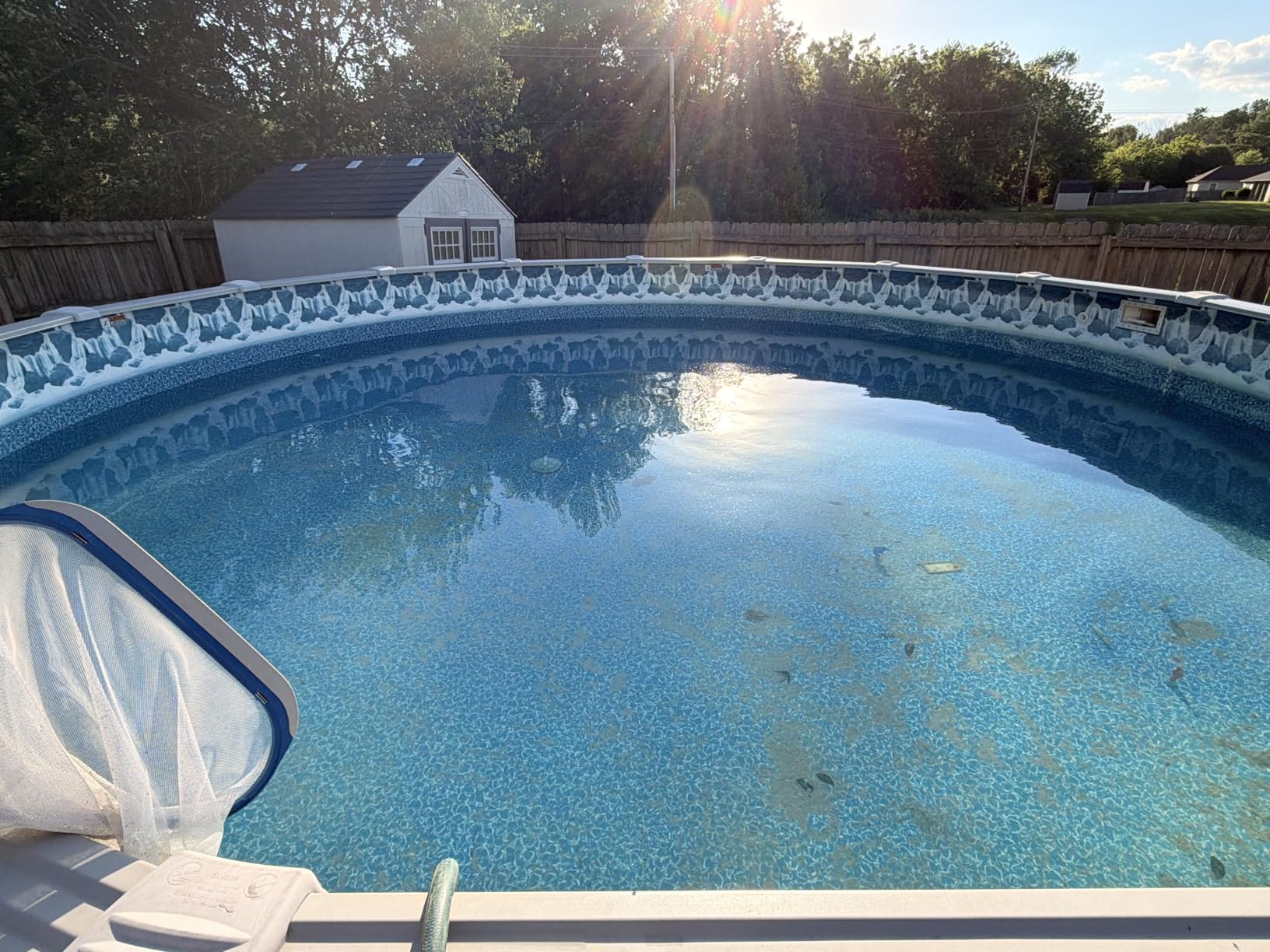 24 ft Round Pool Cover for Above Ground Pools, Supreme Mesh Winter Pool Cover, Keeps Out Debris, Cold and UV Resistant, Navy Blue customer photo 1