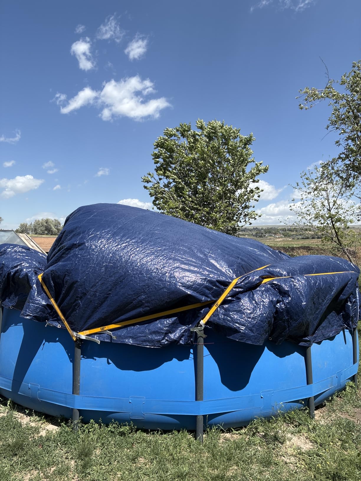 24 ft Round Pool Cover for Above Ground Pools, Supreme Mesh Winter Pool Cover, Keeps Out Debris, Cold and UV Resistant, Navy Blue customer photo 2