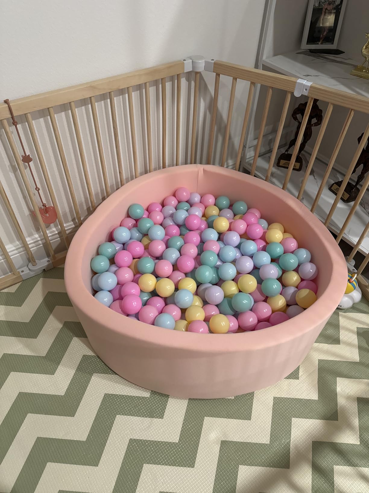 Wilwolfer Foam Ball Pit for Toddlers, Large Baby Ball Pit for Babies with Soft Memory Sponge, Indoor Outdoor Baby Playpen, Kids Play Ball Pool, Gift Toys for Infants Boys and Girls (Gray, NO Balls) customer photo 2