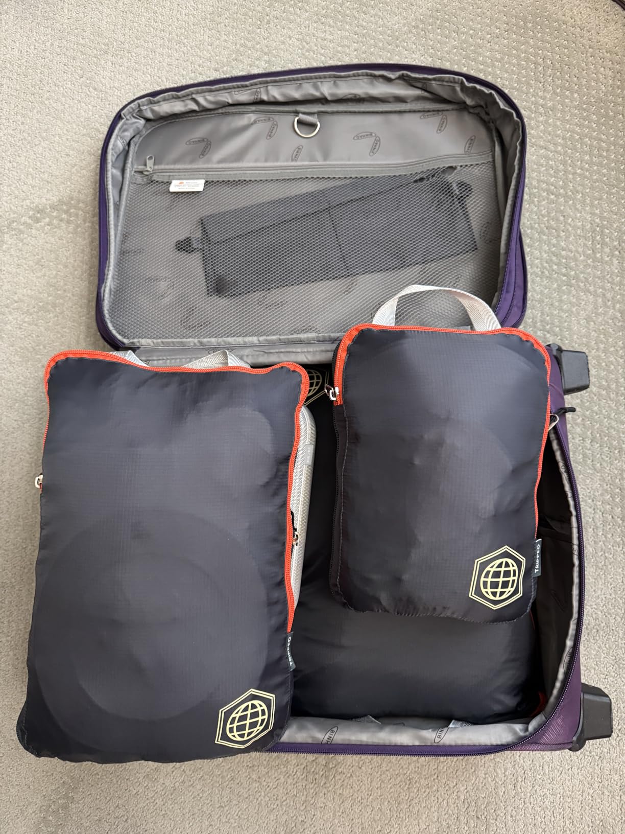 Large Compression Packing Cubes for Travel - Packing Cube Luggage Organizers 7 Piece Set for Checked Luggage - Ultralight, Expandable/Compression Bags by TRIPPED Travel Gear (Grey/Orange) customer photo 2