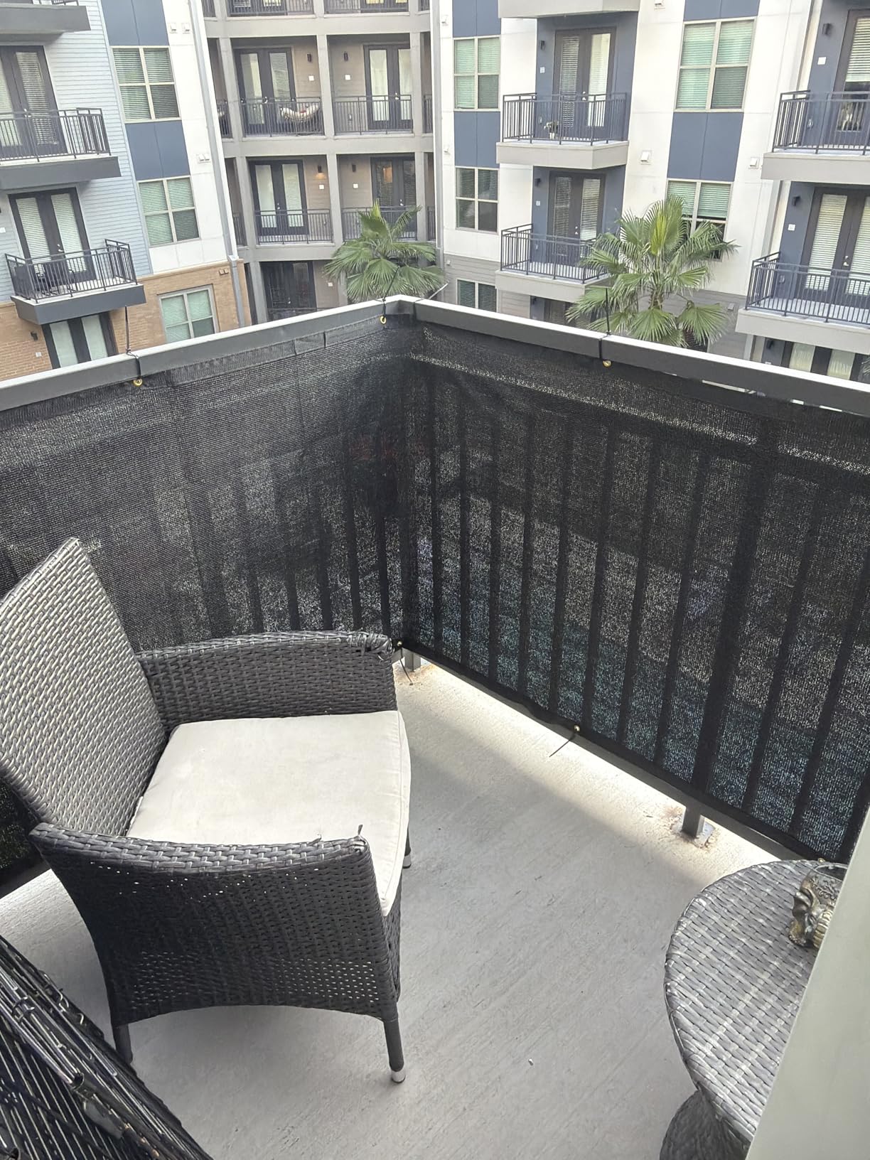 UPGRADE Balcony Privacy Screen Fence Commercial Shade Cover 3' x 16' with Ties Durable and UV Resistant for Deck Patios, Black customer photo 1