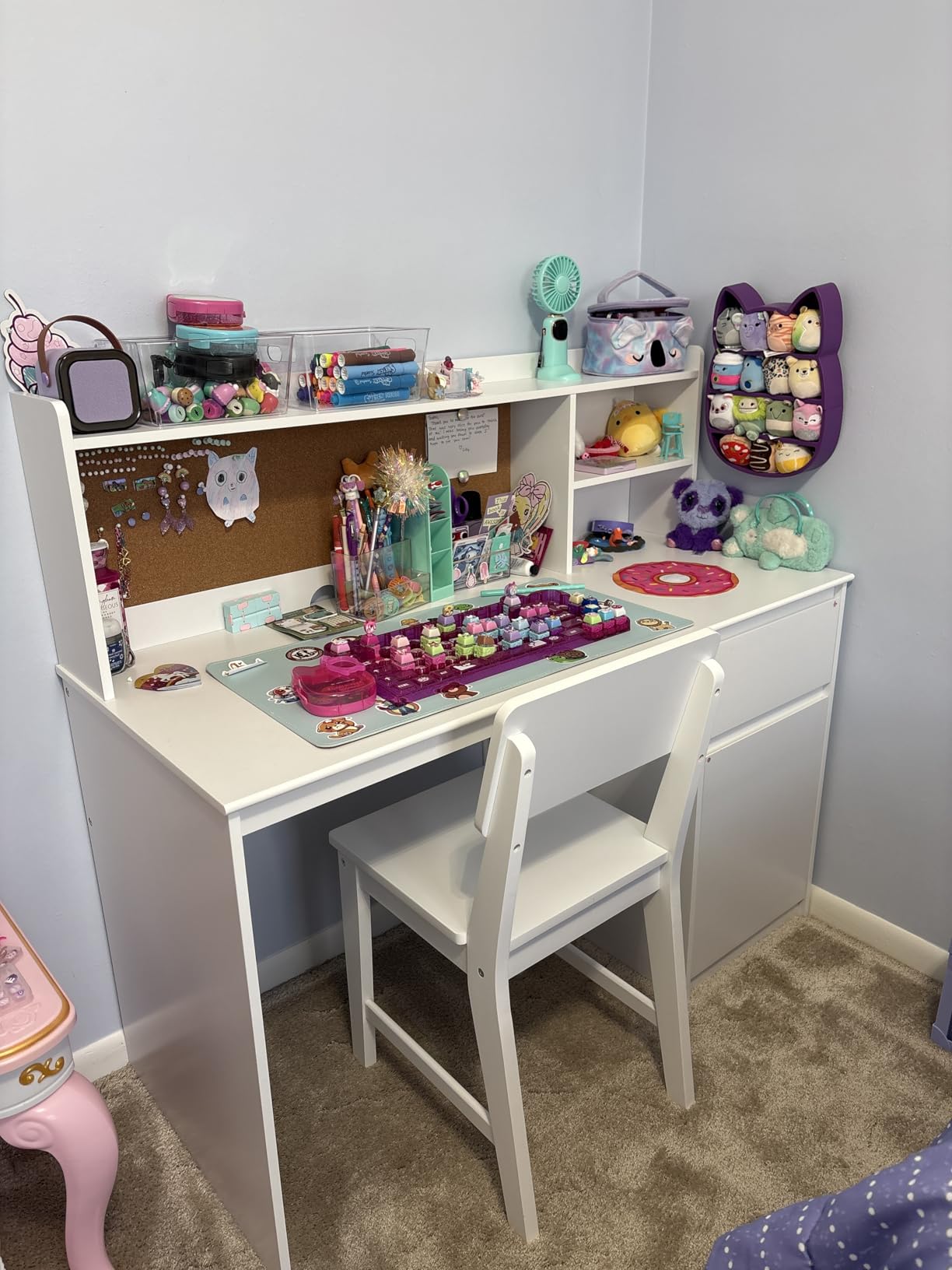 UTEX Kids Study Desk with Chair, Kids Desk and Chair Sets with Hutch for 5-12, Wooden Children Study Table, Student Writing Table Computer Workstation customer photo 1
